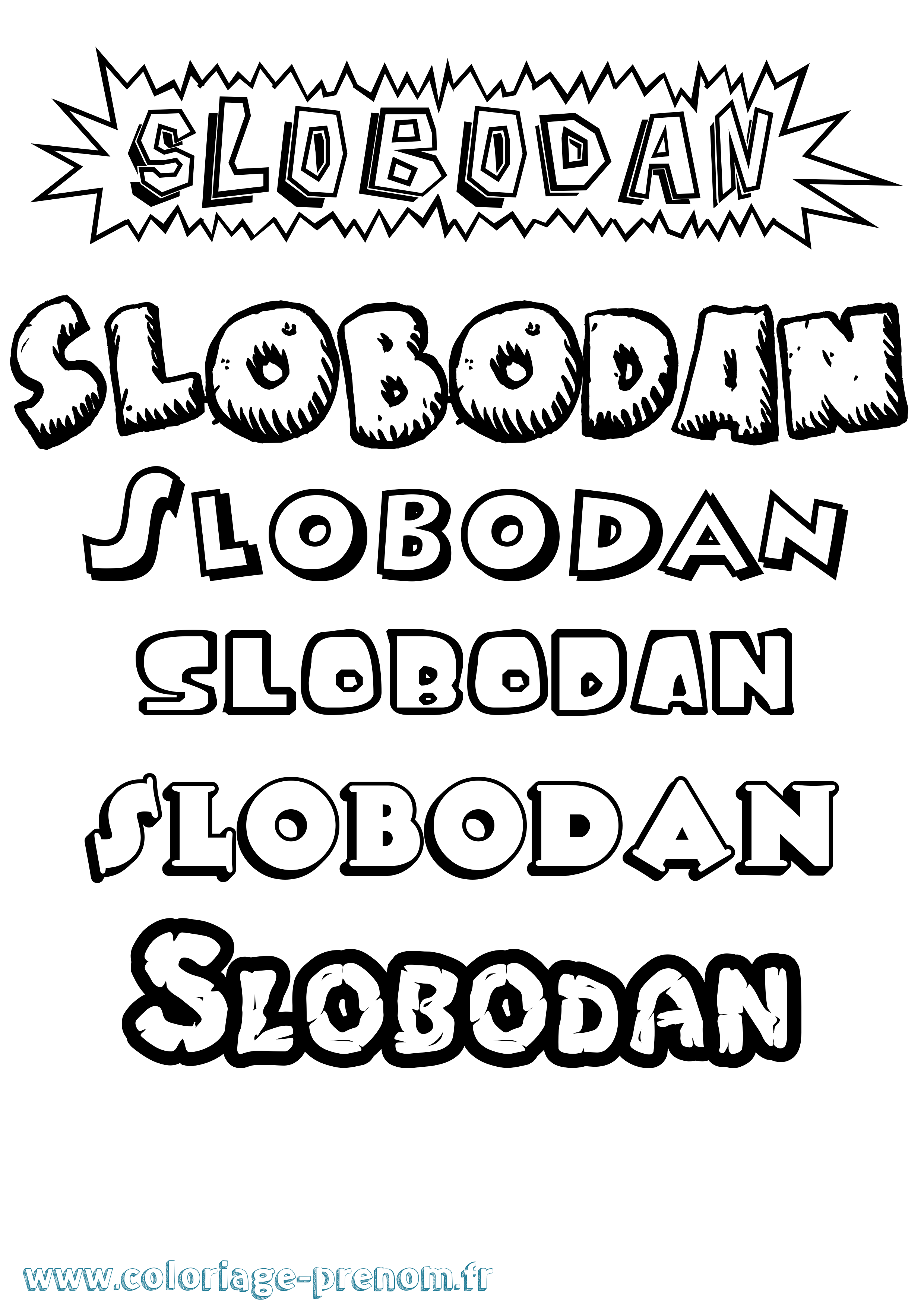 Coloriage Slobodan Dessin Animé Coloriage prénom Slobodan Dessin Animé