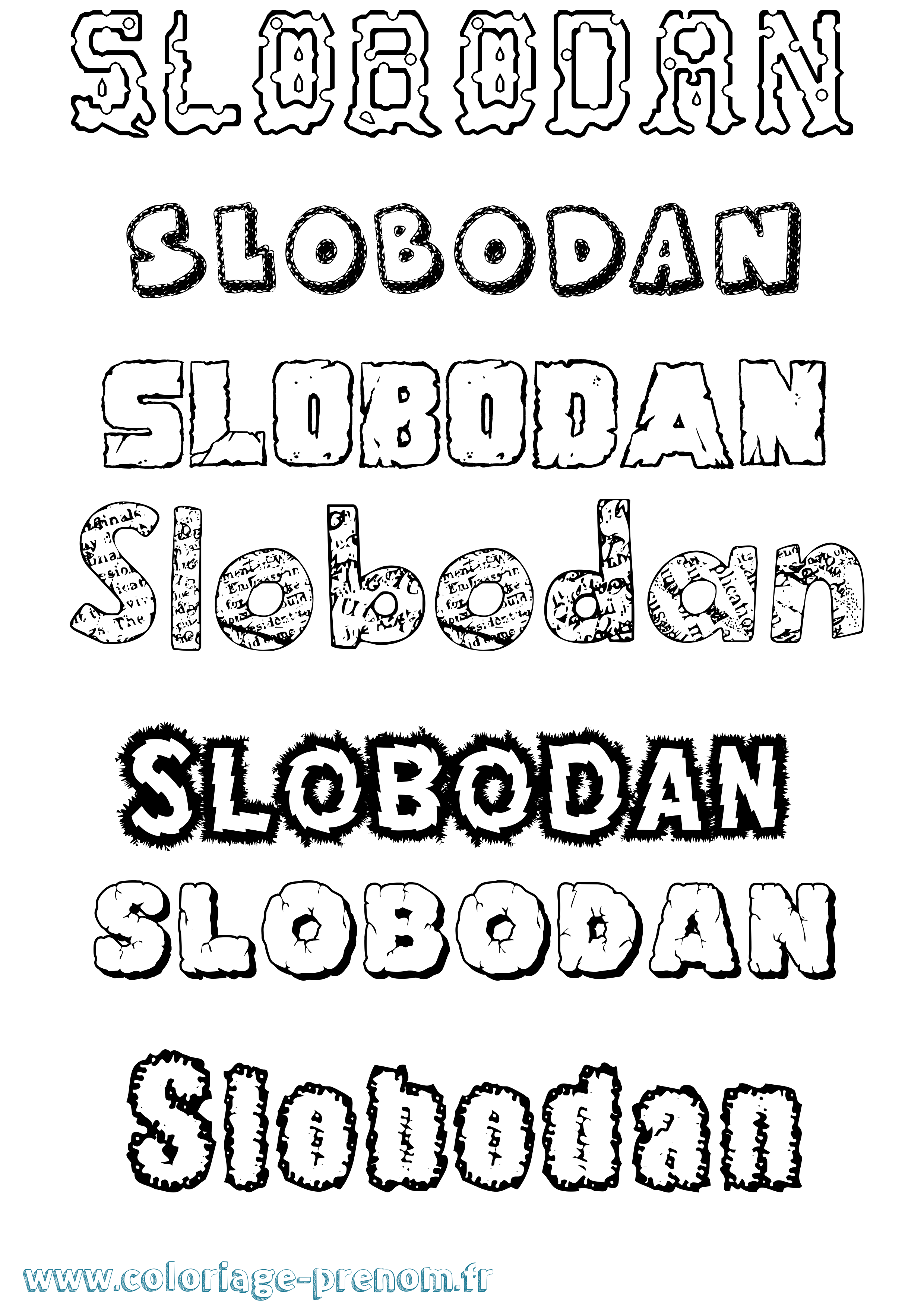 Coloriage Slobodan Destructuré Coloriage prénom Slobodan Destructuré