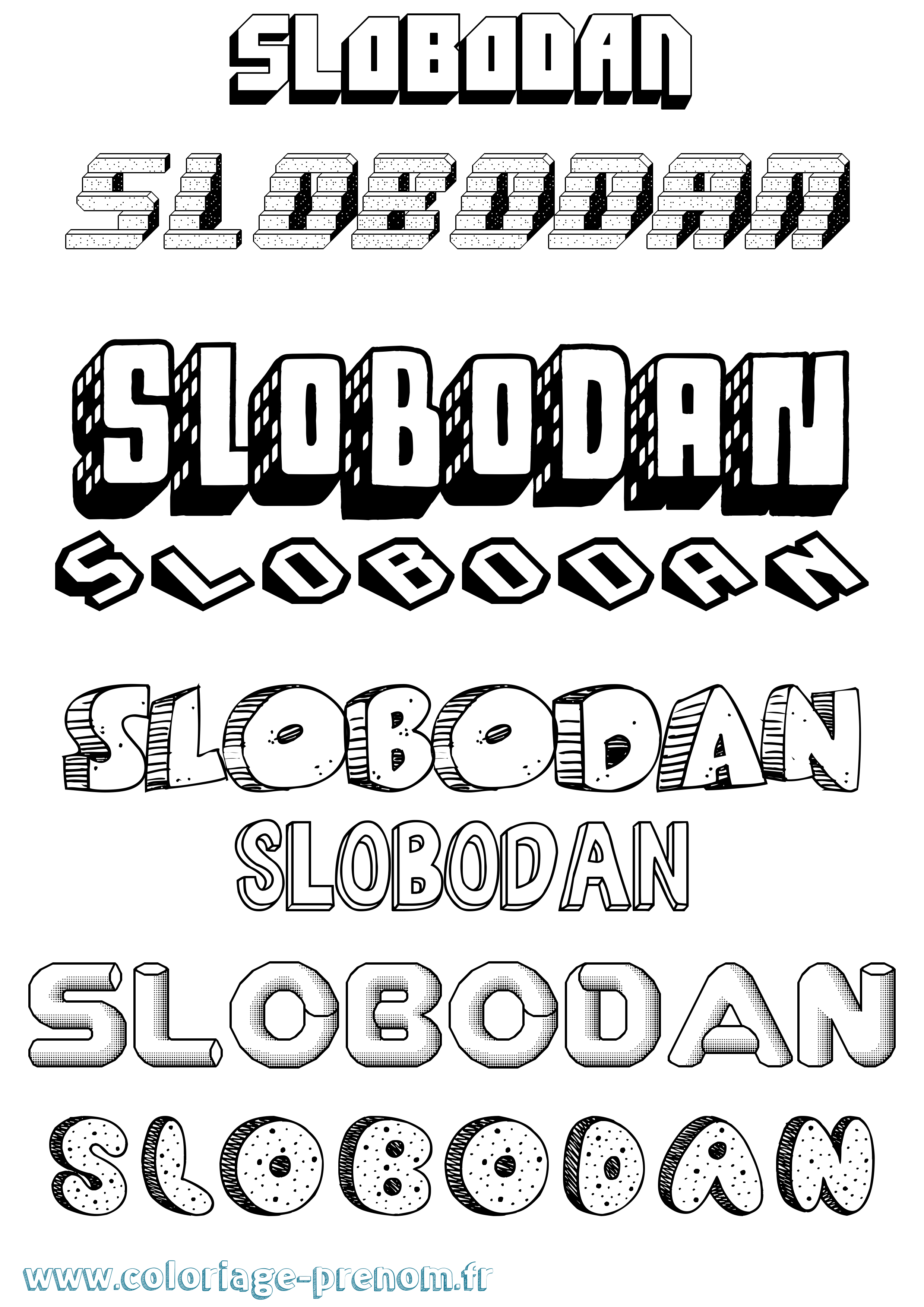 Coloriage Slobodan Effet 3D Coloriage prénom Slobodan Effet 3D