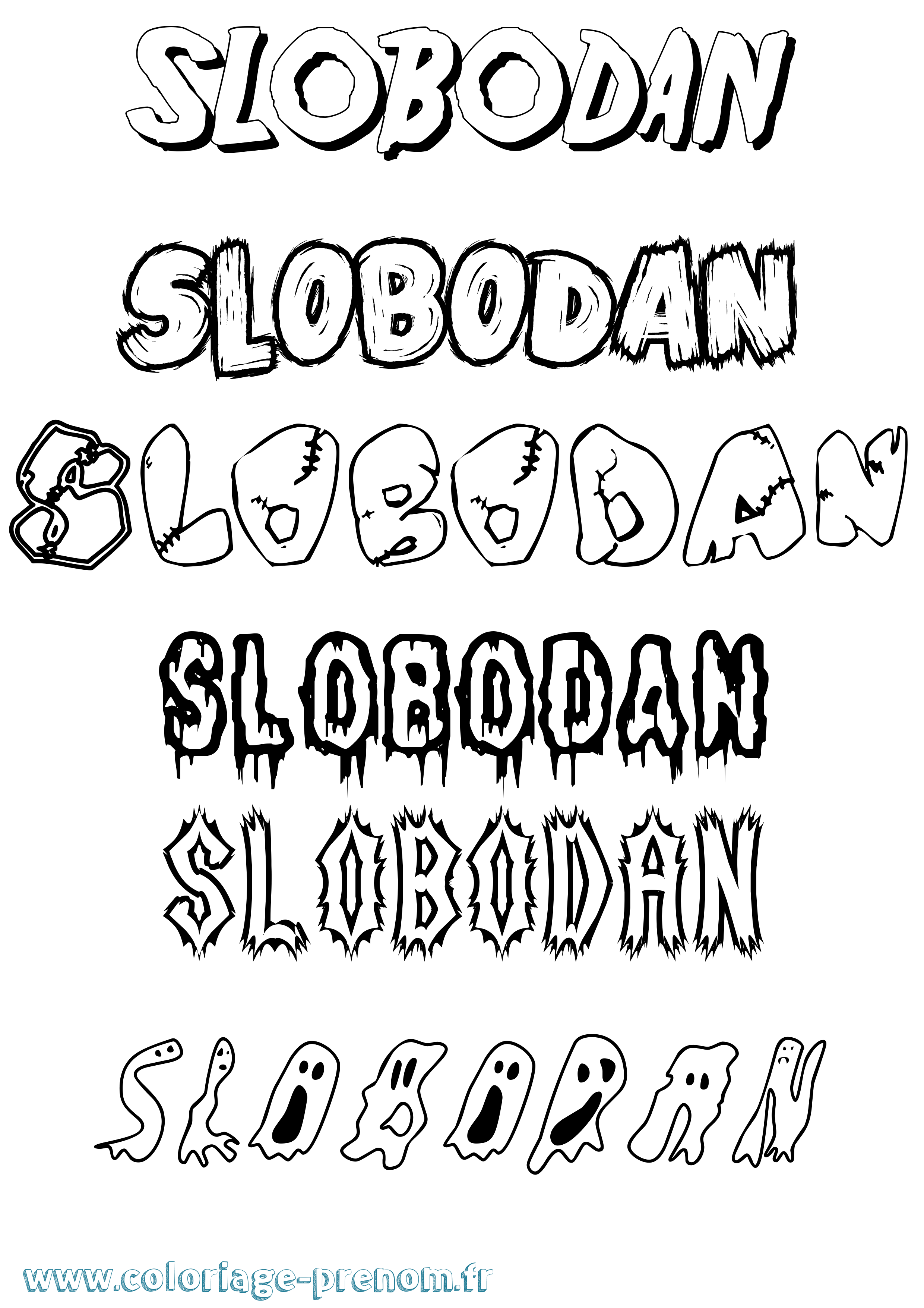 Coloriage Slobodan Frisson Coloriage prénom Slobodan Frisson