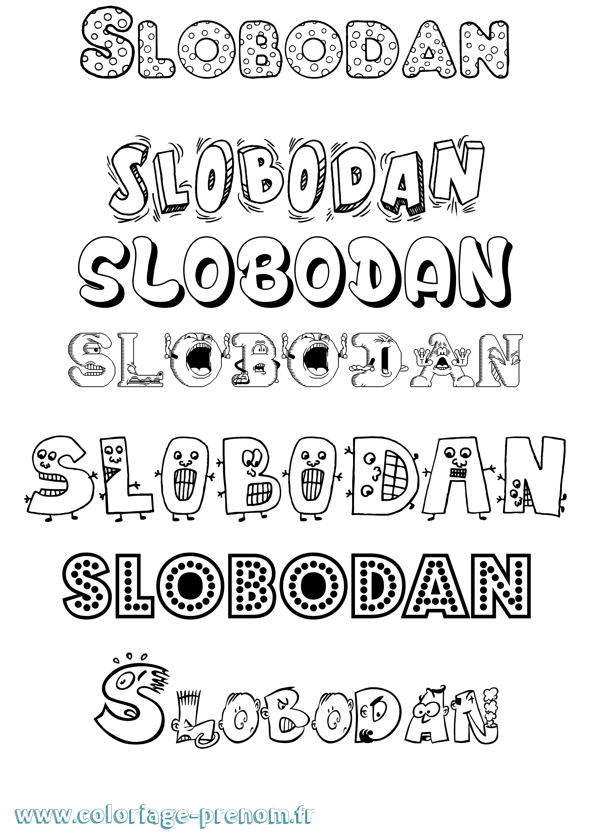 Coloriage Slobodan Fun Coloriage prénom Slobodan Fun
