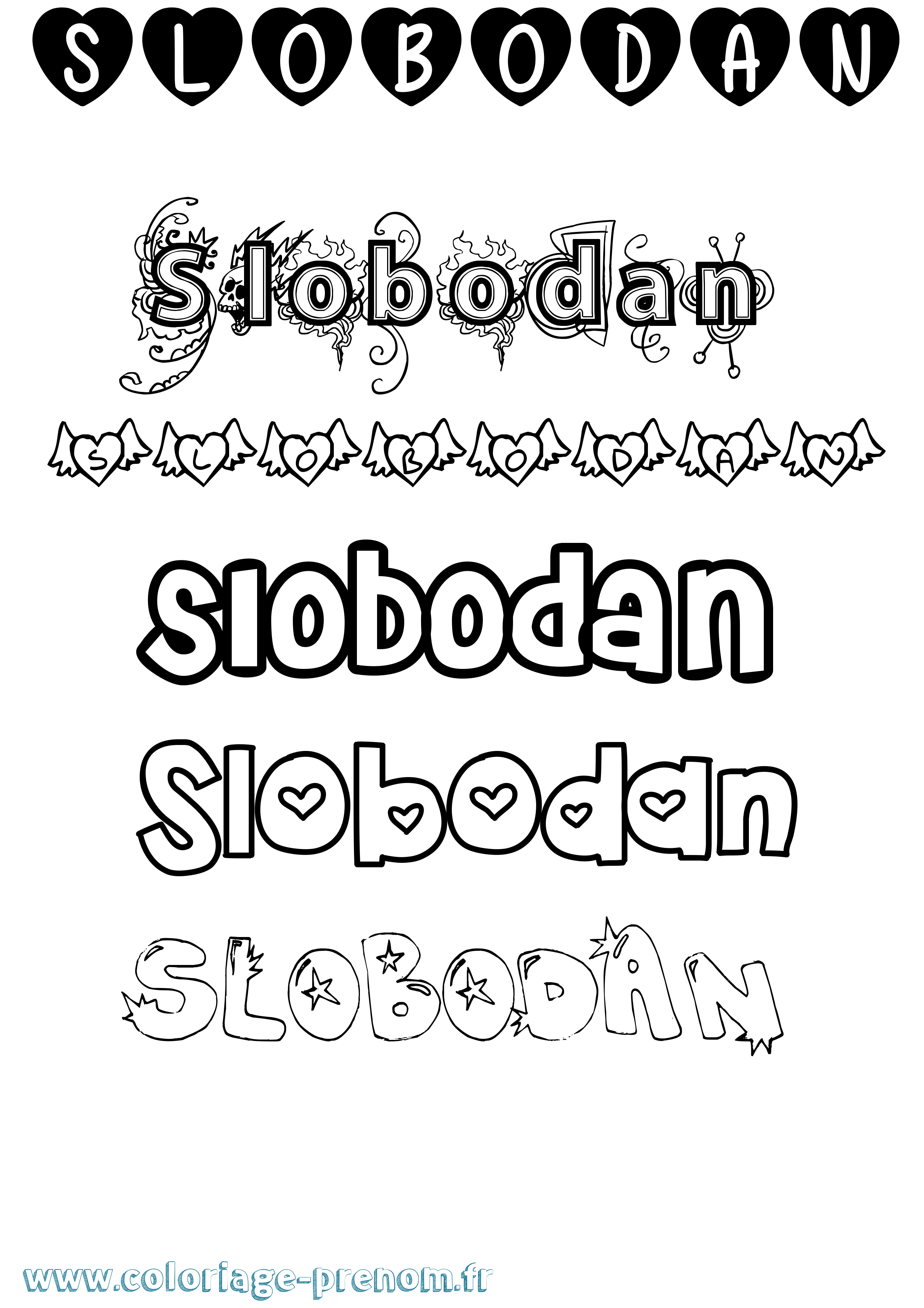 Coloriage Slobodan Girly Coloriage prénom Slobodan Girly