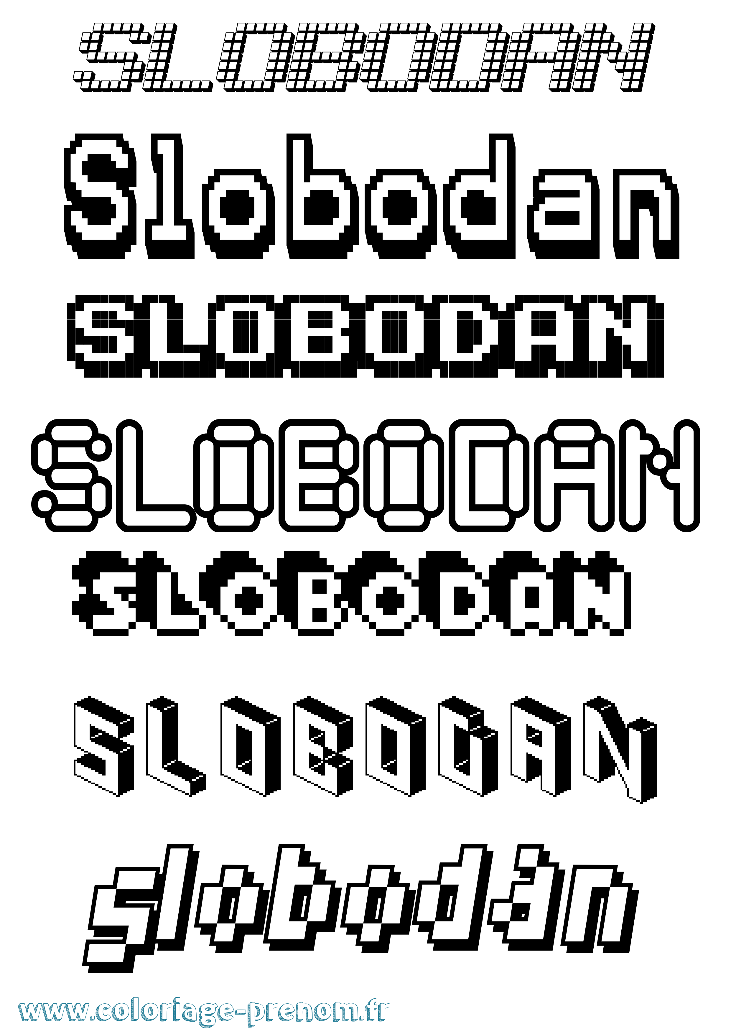 Coloriage Slobodan Pixel Coloriage prénom Slobodan Pixel