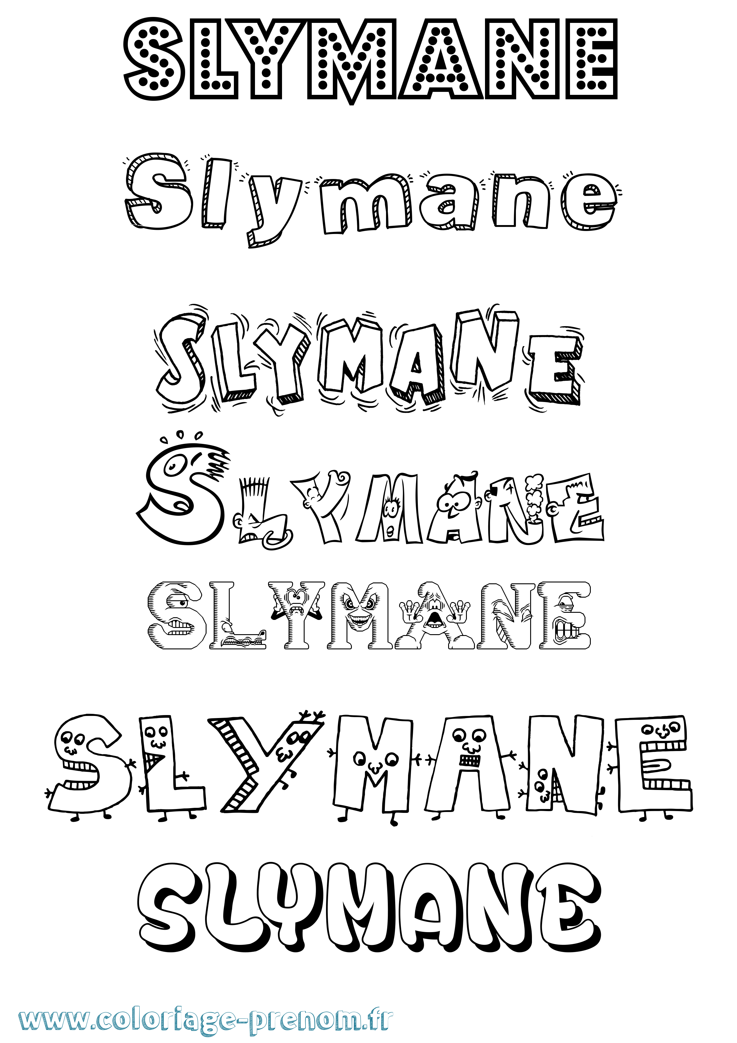 Coloriage Slymane Fun Coloriage prénom Slymane Fun
