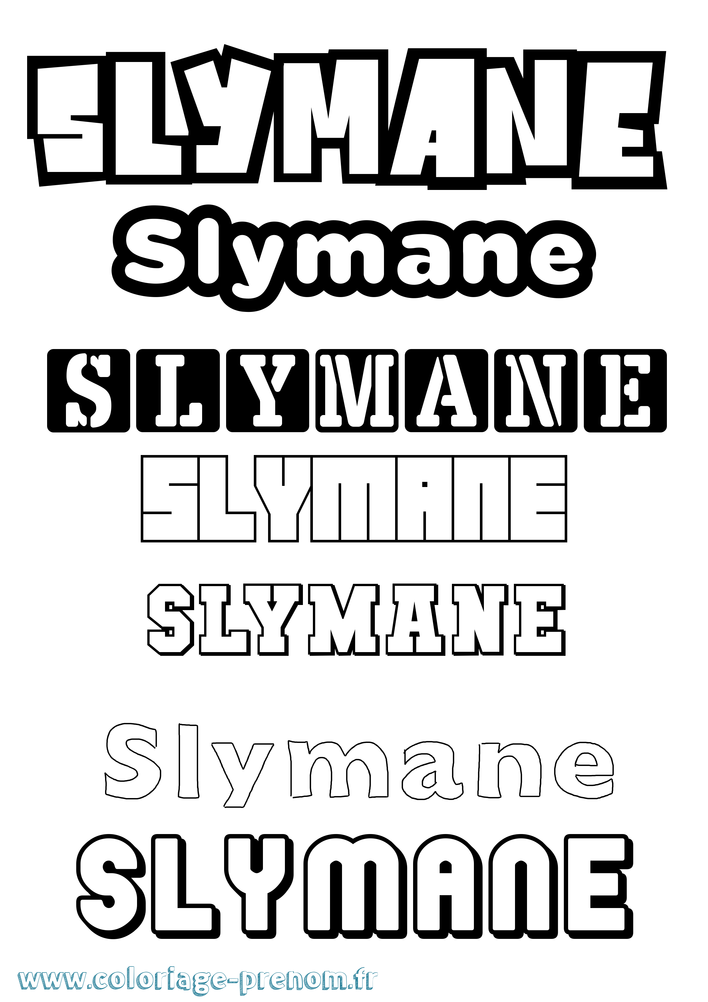 Coloriage Slymane Simple Coloriage prénom Slymane Simple