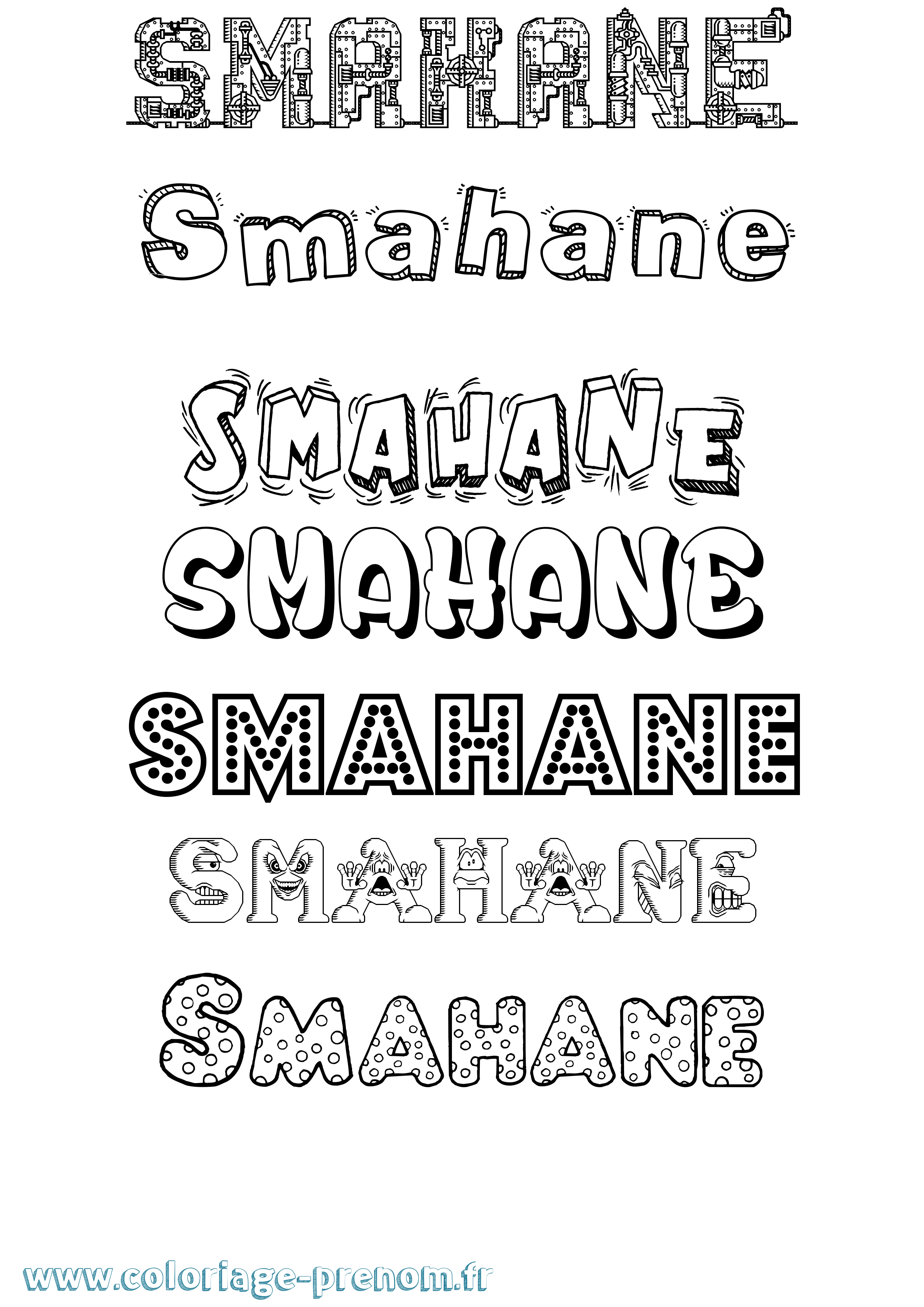 Coloriage Smahane Fun Coloriage prénom Smahane Fun