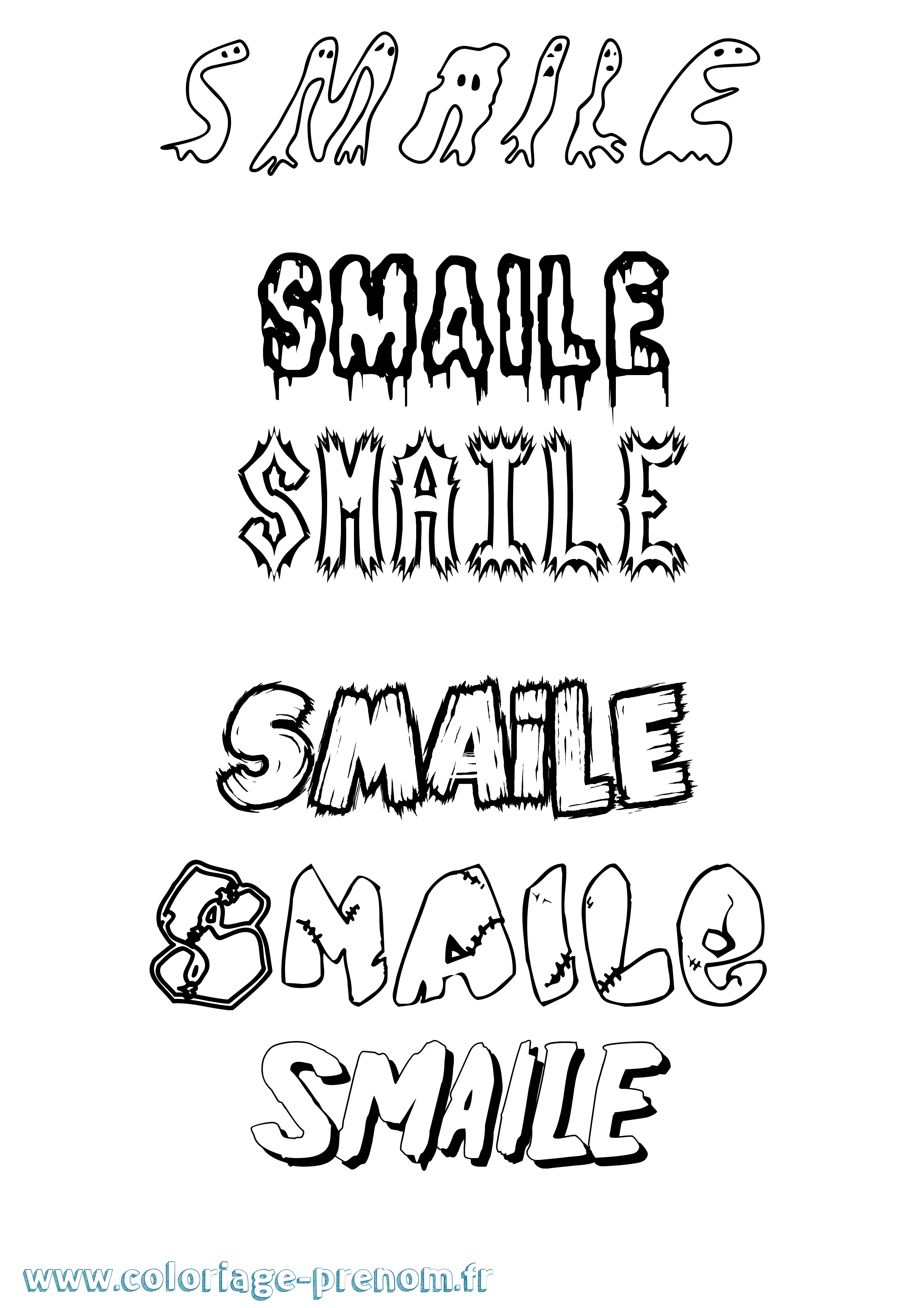 Coloriage Smaile Frisson Coloriage prénom Smaile Frisson