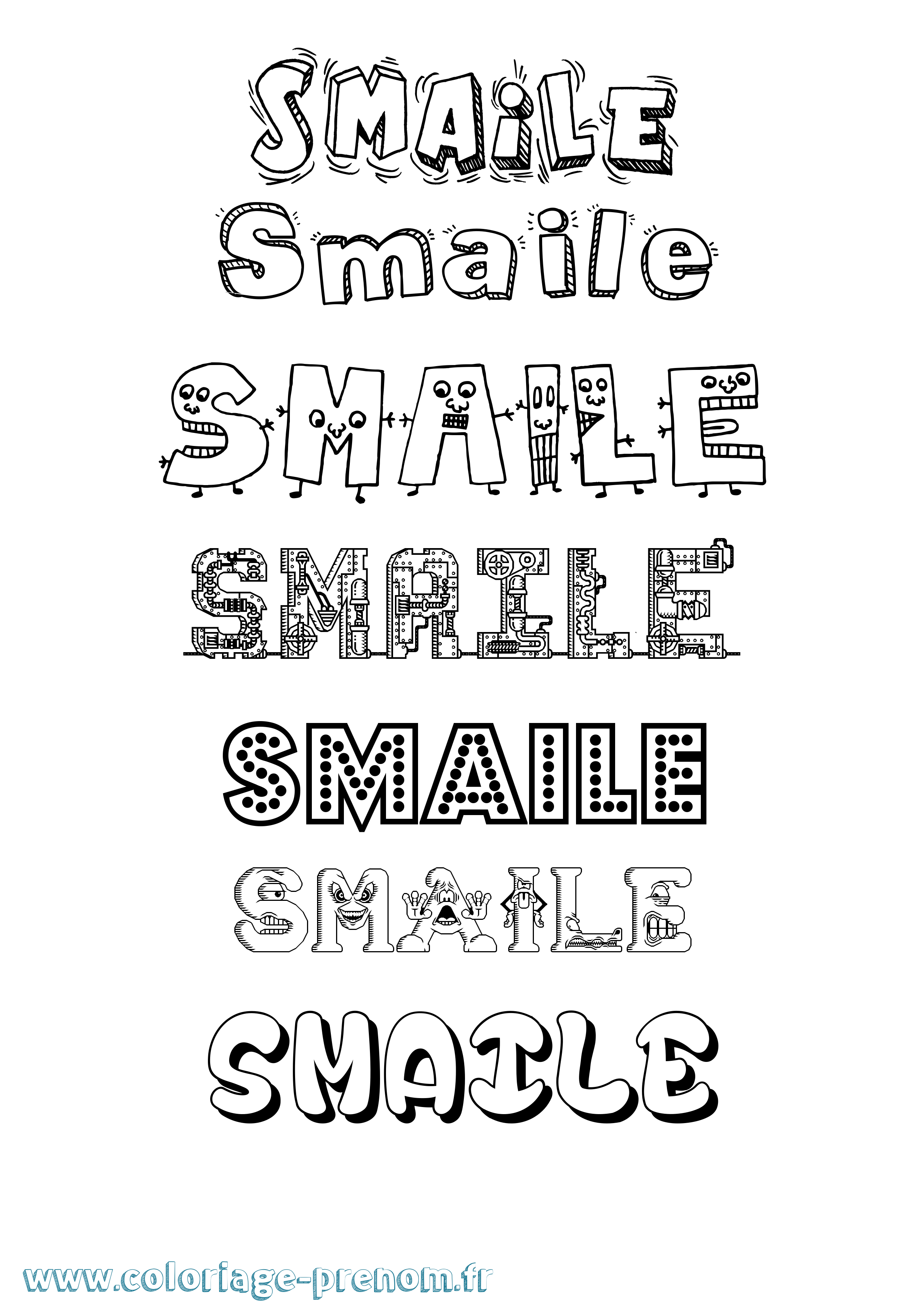 Coloriage Smaile Fun Coloriage prénom Smaile Fun