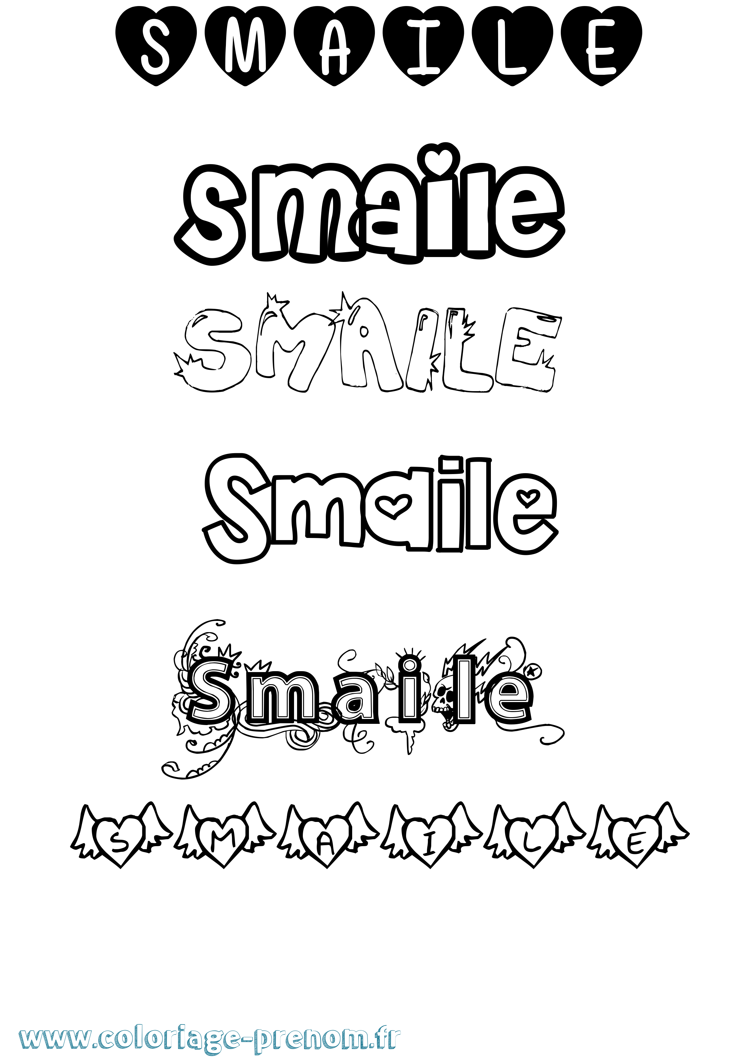 Coloriage Smaile Girly Coloriage prénom Smaile Girly