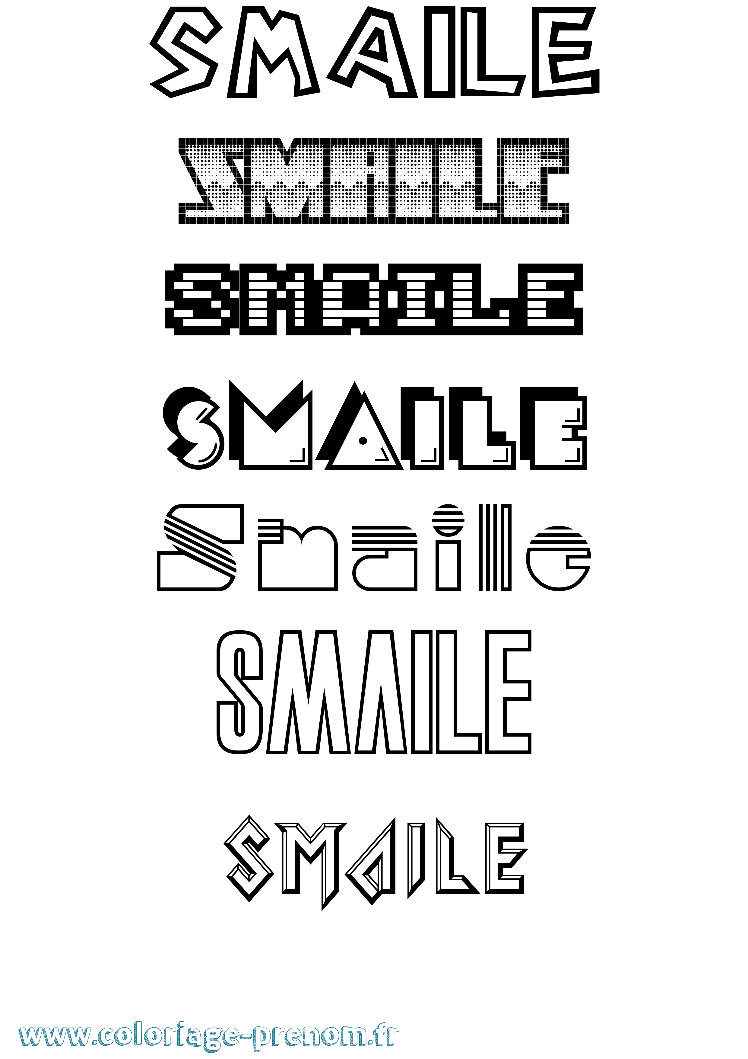 Coloriage Smaile Jeux Vidéos Coloriage prénom Smaile Jeux Vidéos