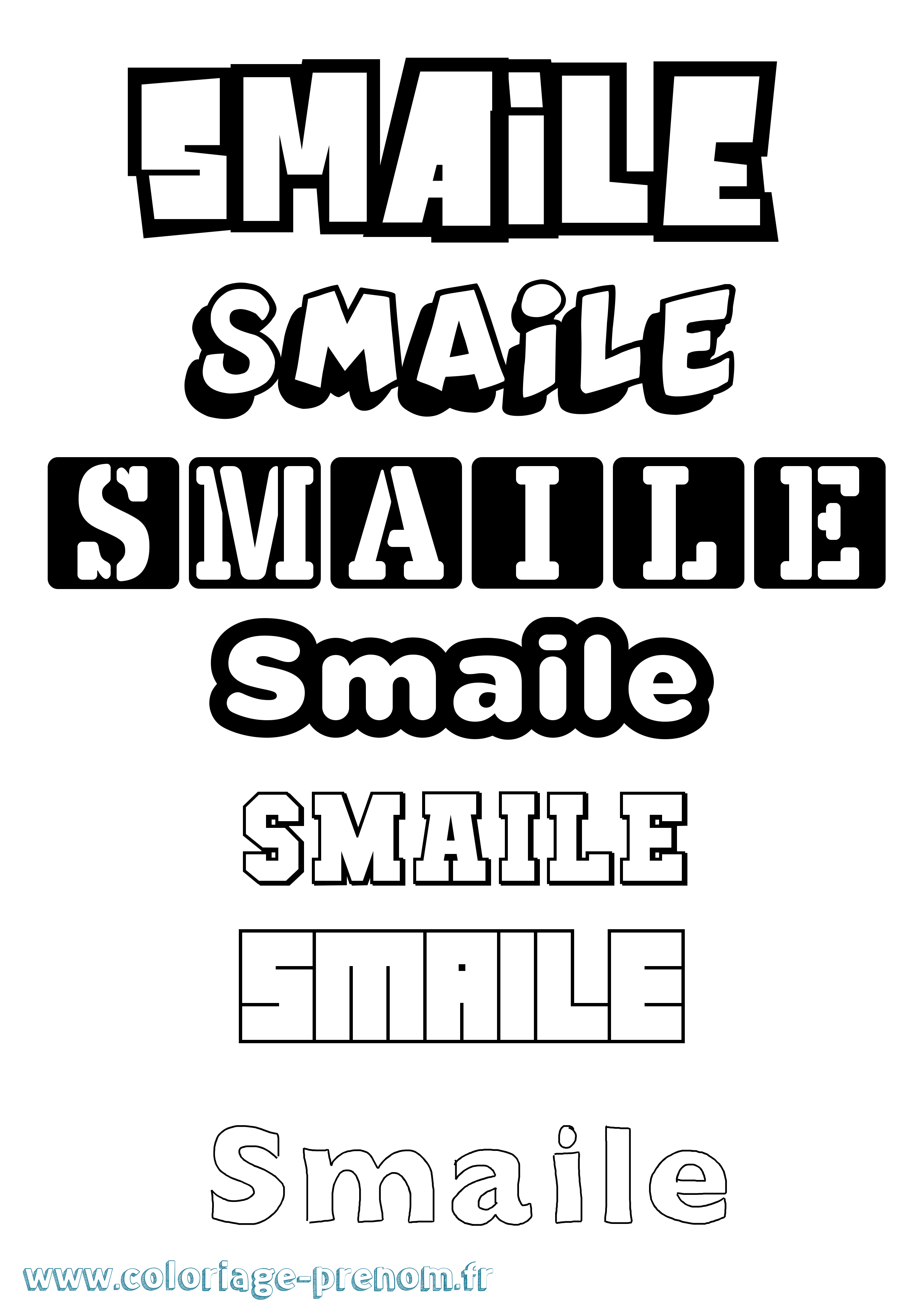 Coloriage Smaile Simple Coloriage prénom Smaile Simple