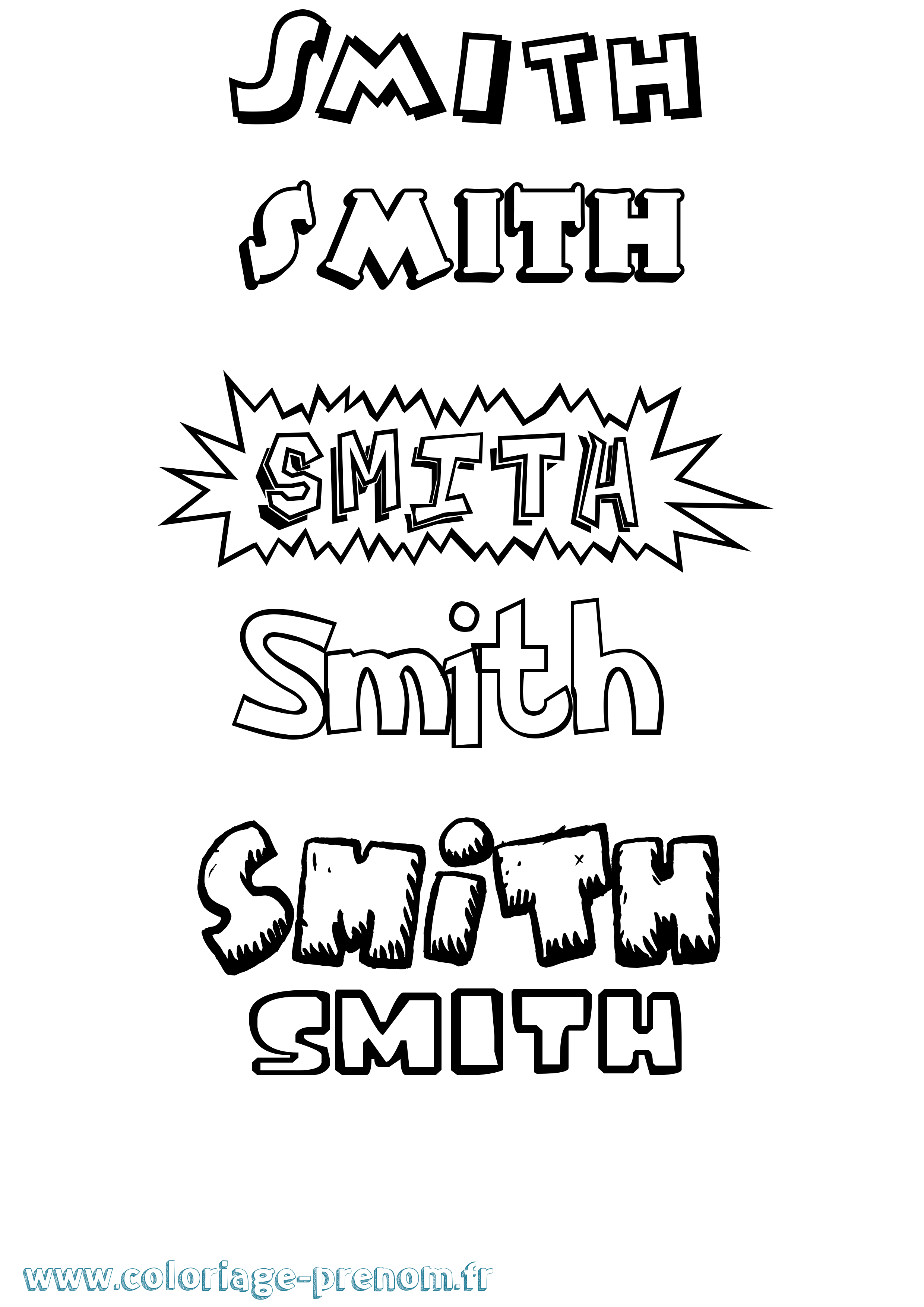 Coloriage Smith Dessin Animé Coloriage prénom Smith Dessin Animé
