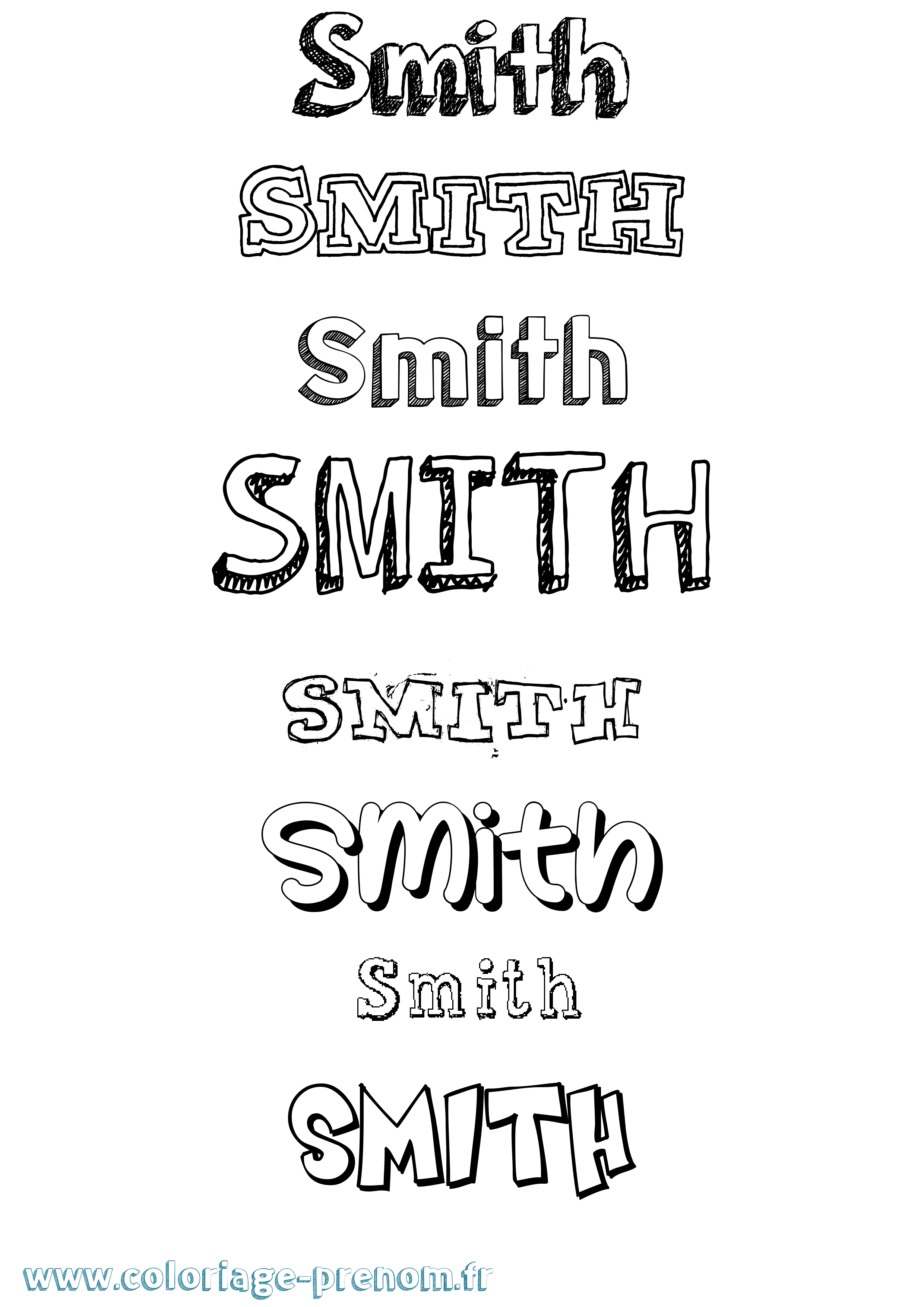 Coloriage Smith Dessiné Coloriage prénom Smith Dessiné