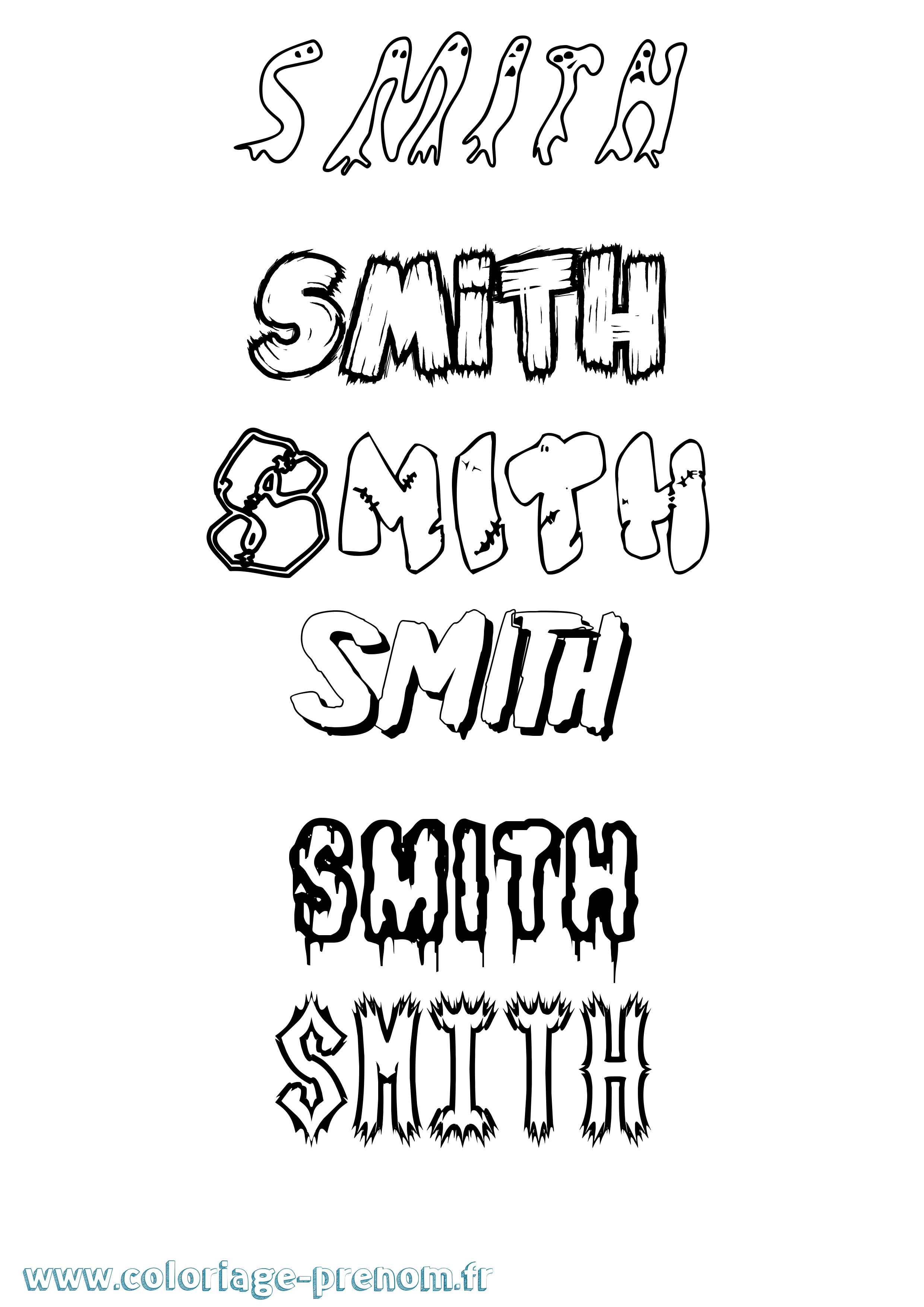 Coloriage Smith Frisson Coloriage prénom Smith Frisson
