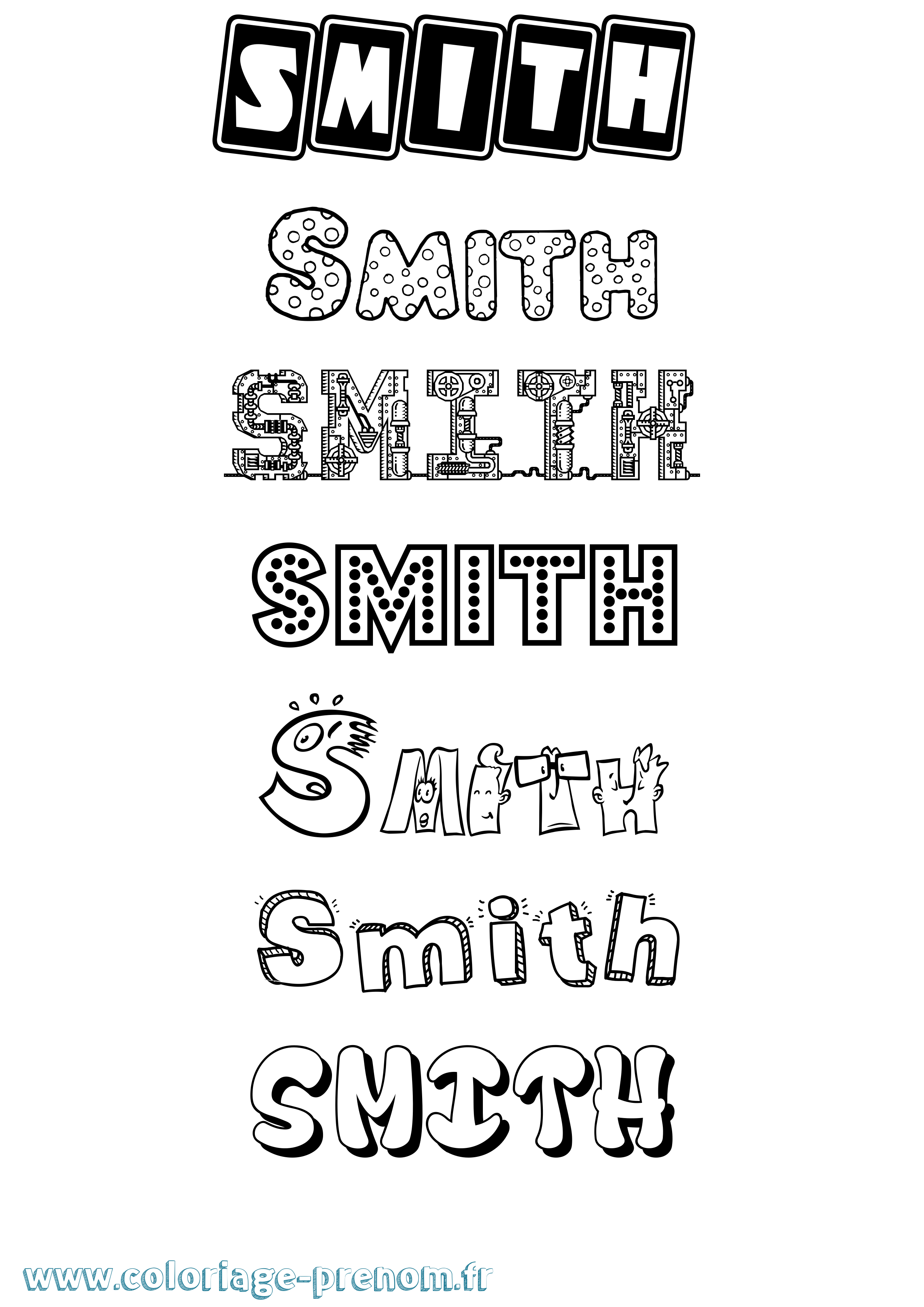 Coloriage Smith Fun Coloriage prénom Smith Fun