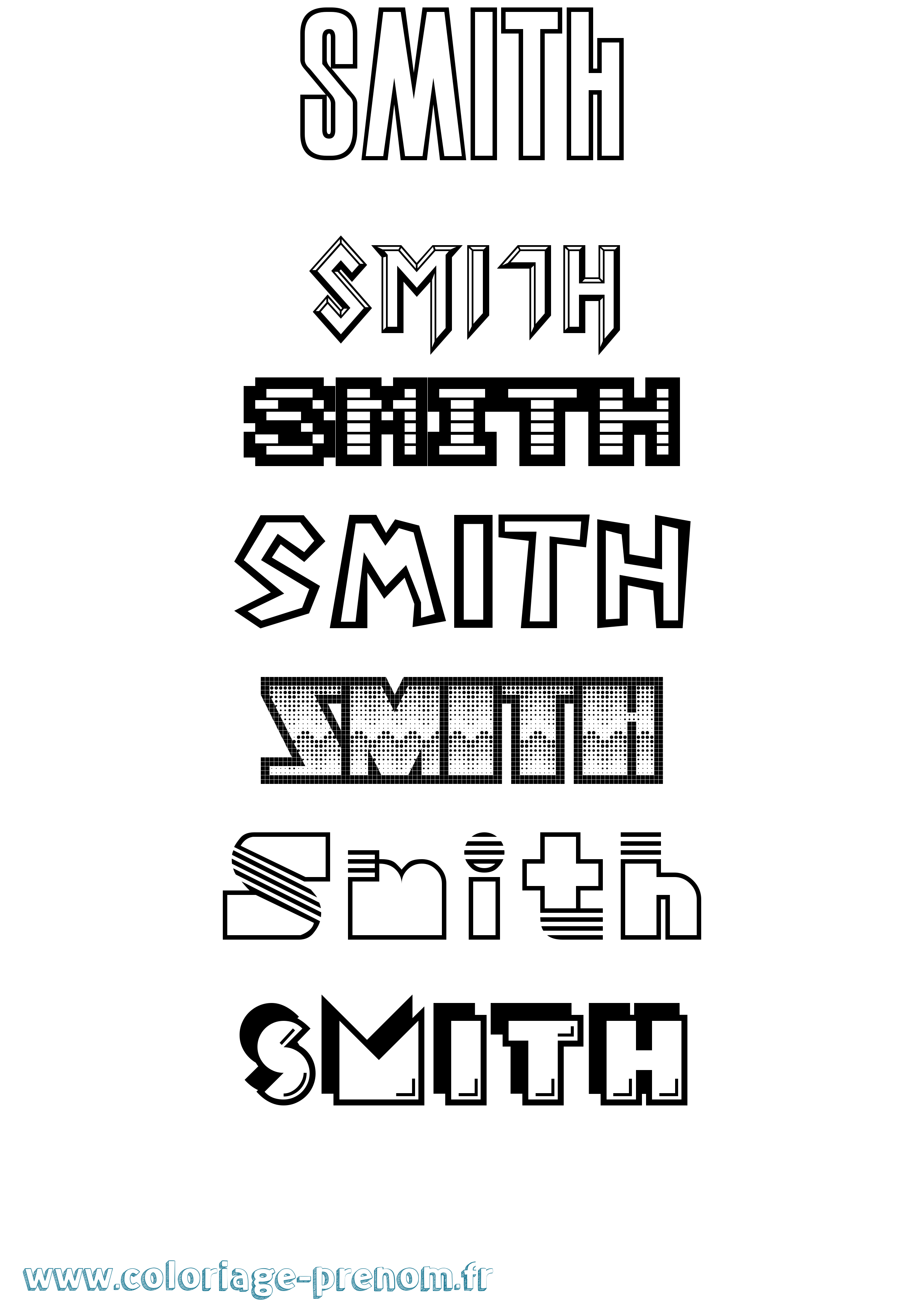 Coloriage Smith Jeux Vidéos Coloriage prénom Smith Jeux Vidéos