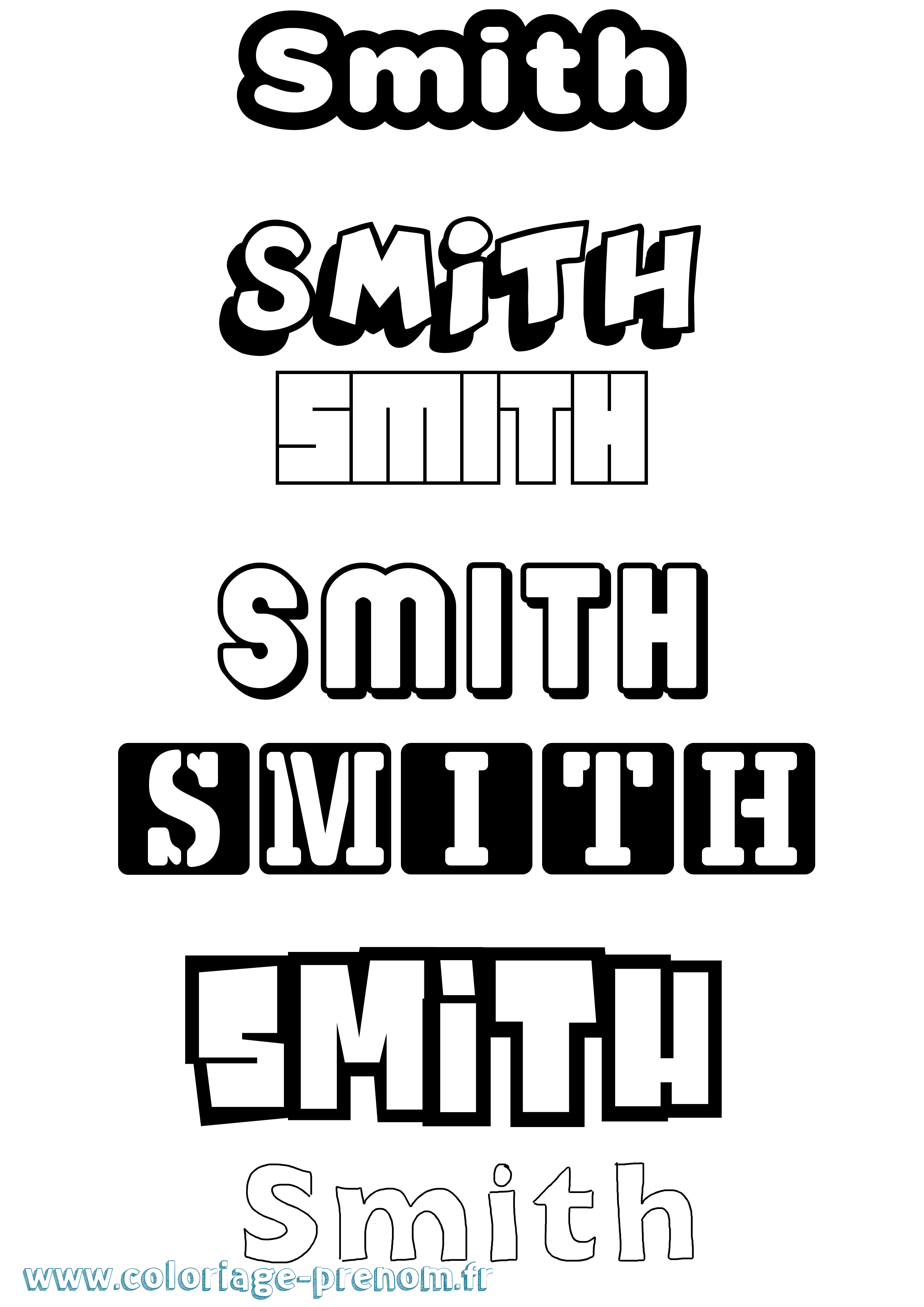 Coloriage Smith Simple Coloriage prénom Smith Simple