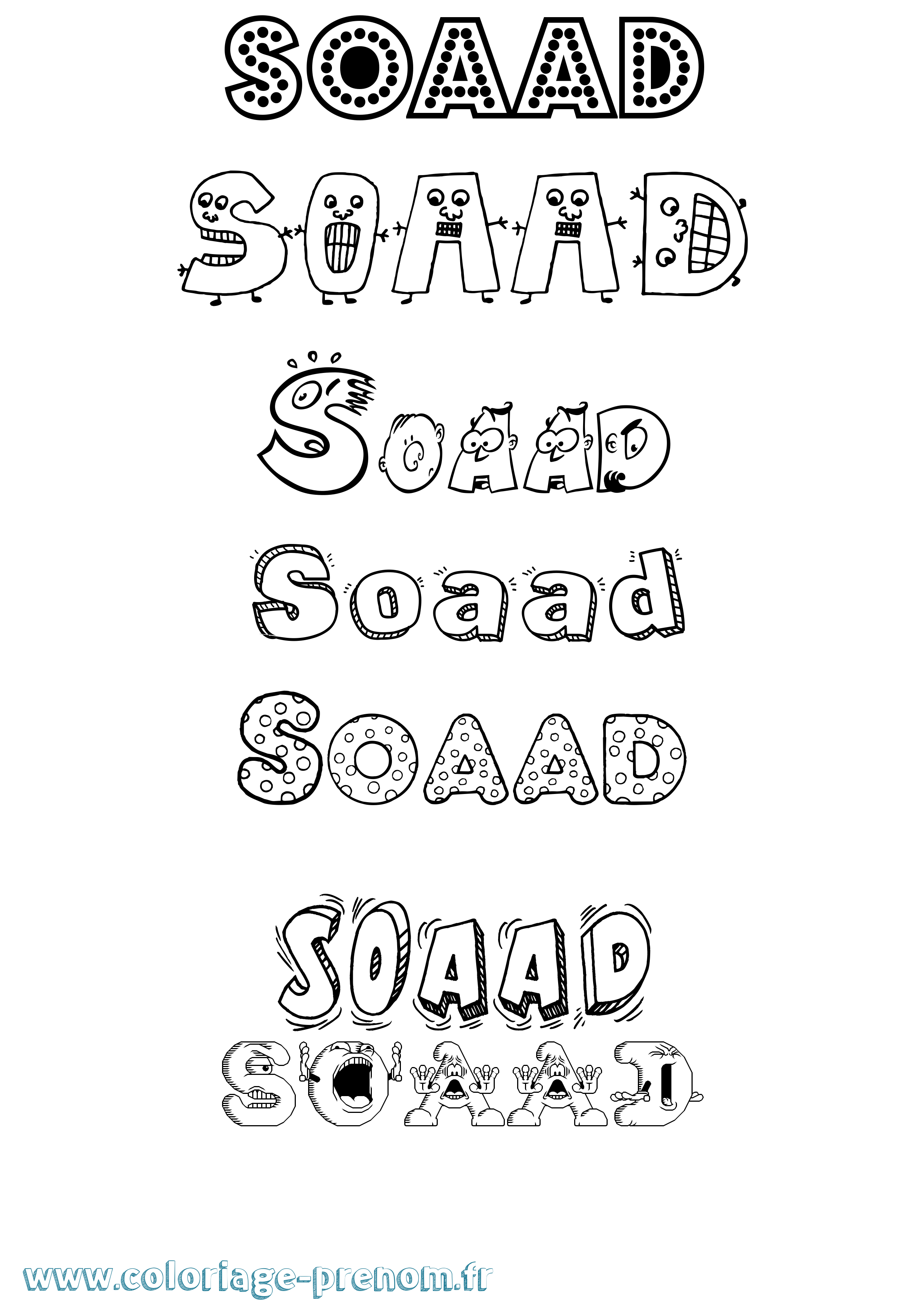 Coloriage Soaad Fun Coloriage prénom Soaad Fun