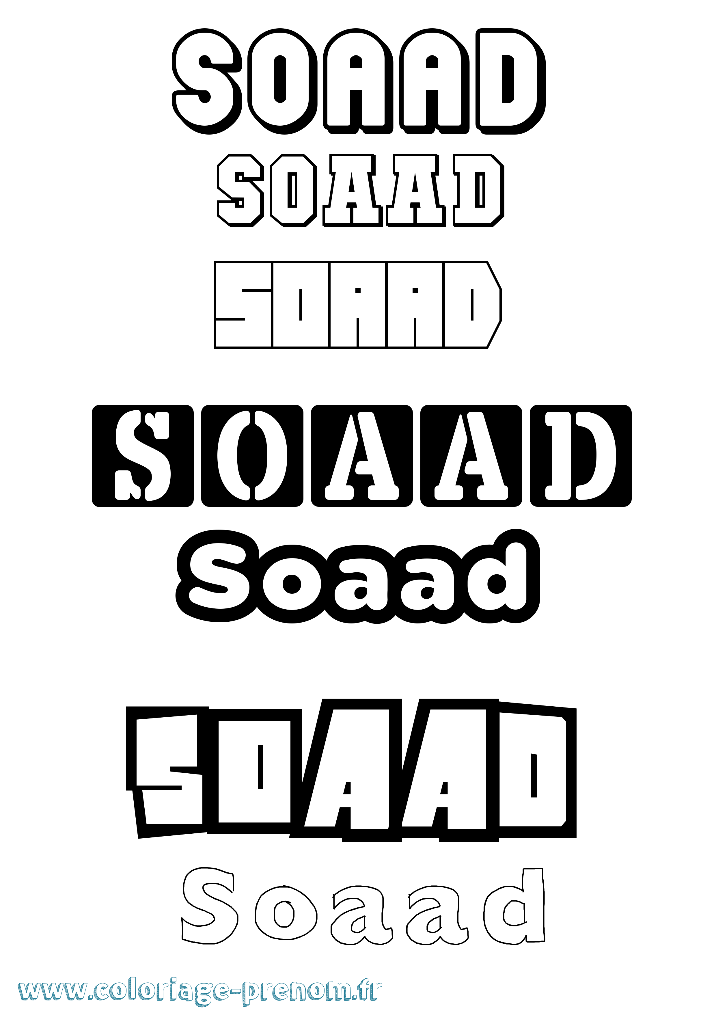 Coloriage Soaad Simple Coloriage prénom Soaad Simple