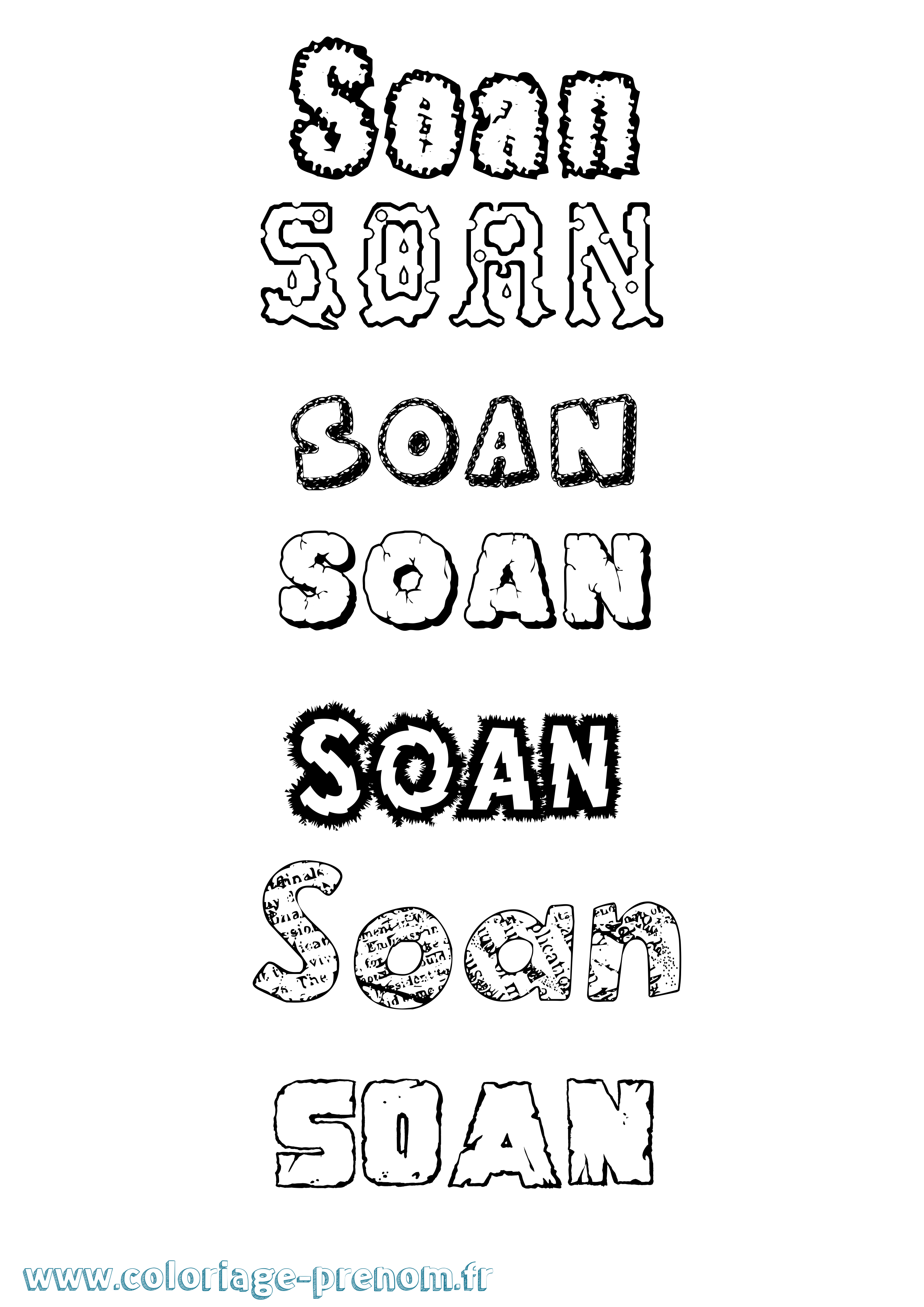 Coloriage Soän Destructuré Coloriage prénom Soän Destructuré