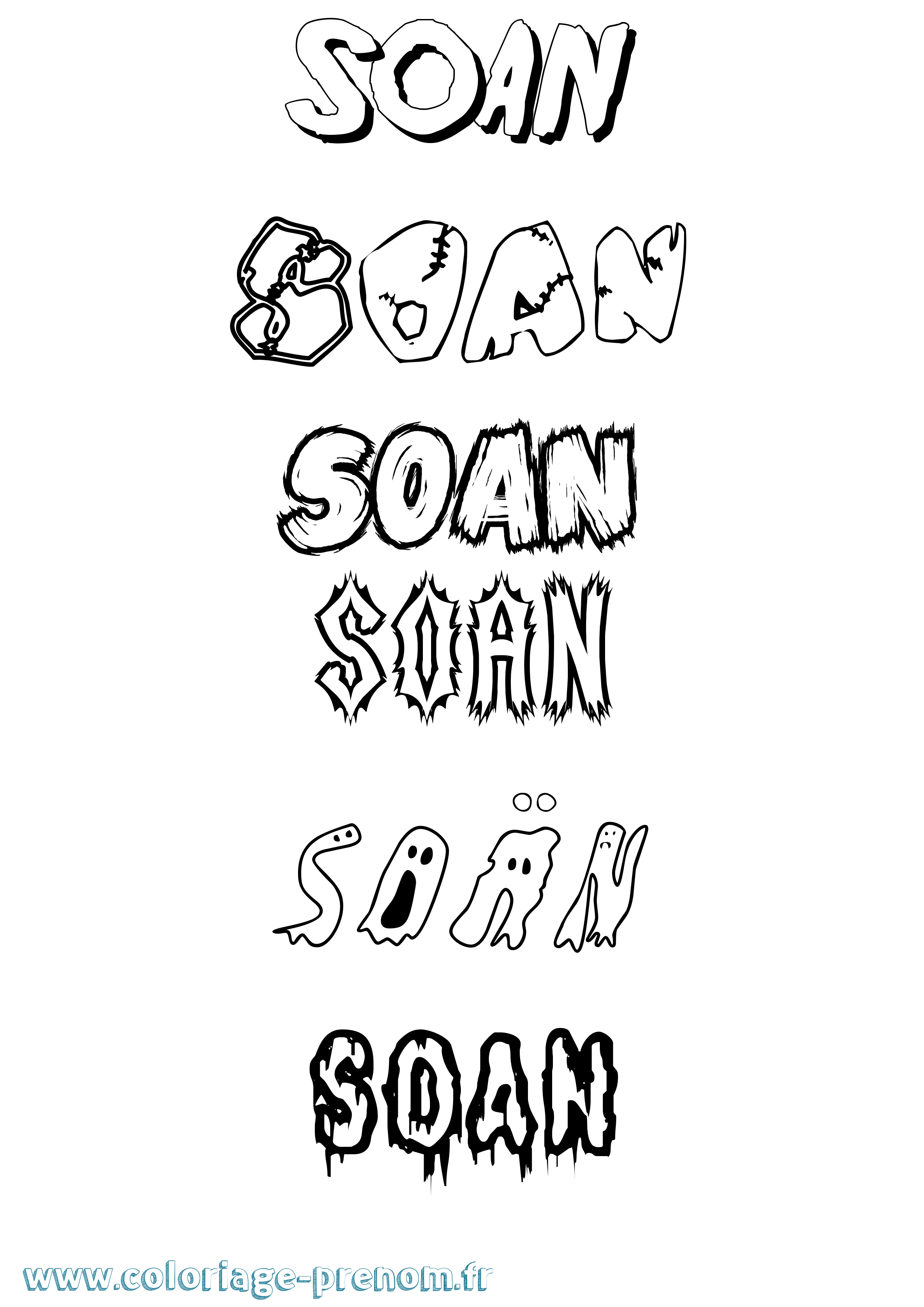 Coloriage Soän Frisson Coloriage prénom Soän Frisson