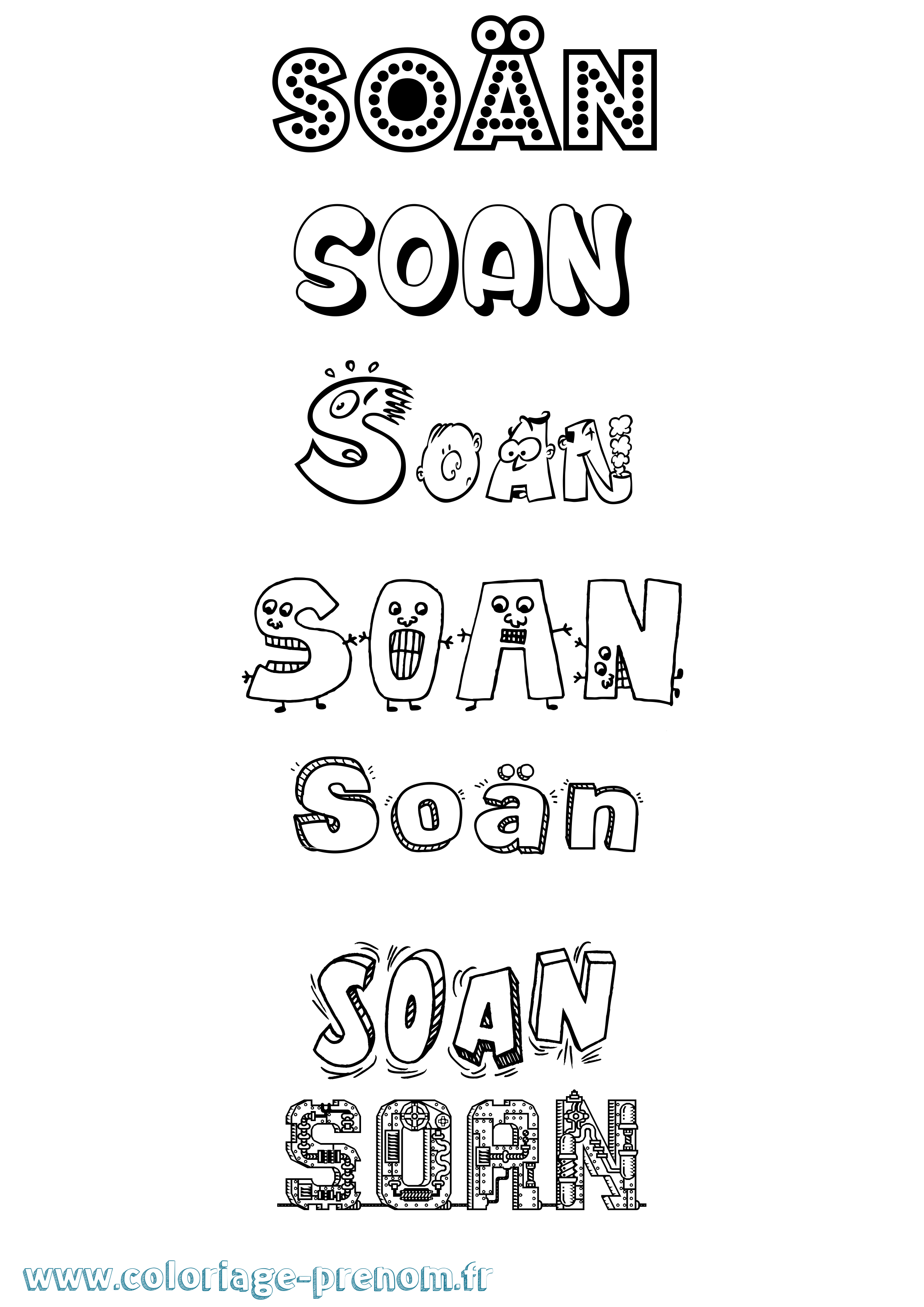Coloriage Soän Fun Coloriage prénom Soän Fun