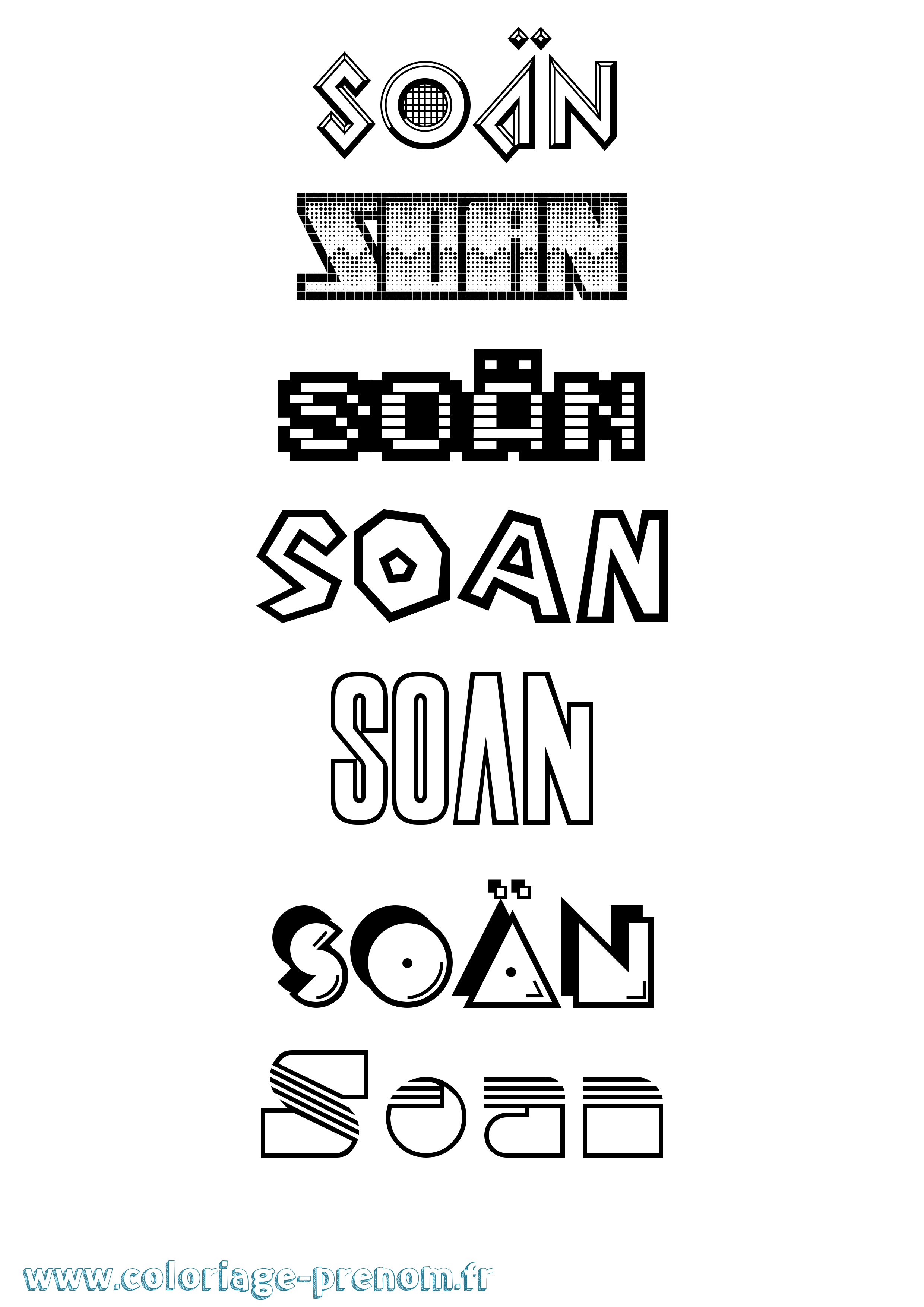 Coloriage Soän Jeux Vidéos Coloriage prénom Soän Jeux Vidéos