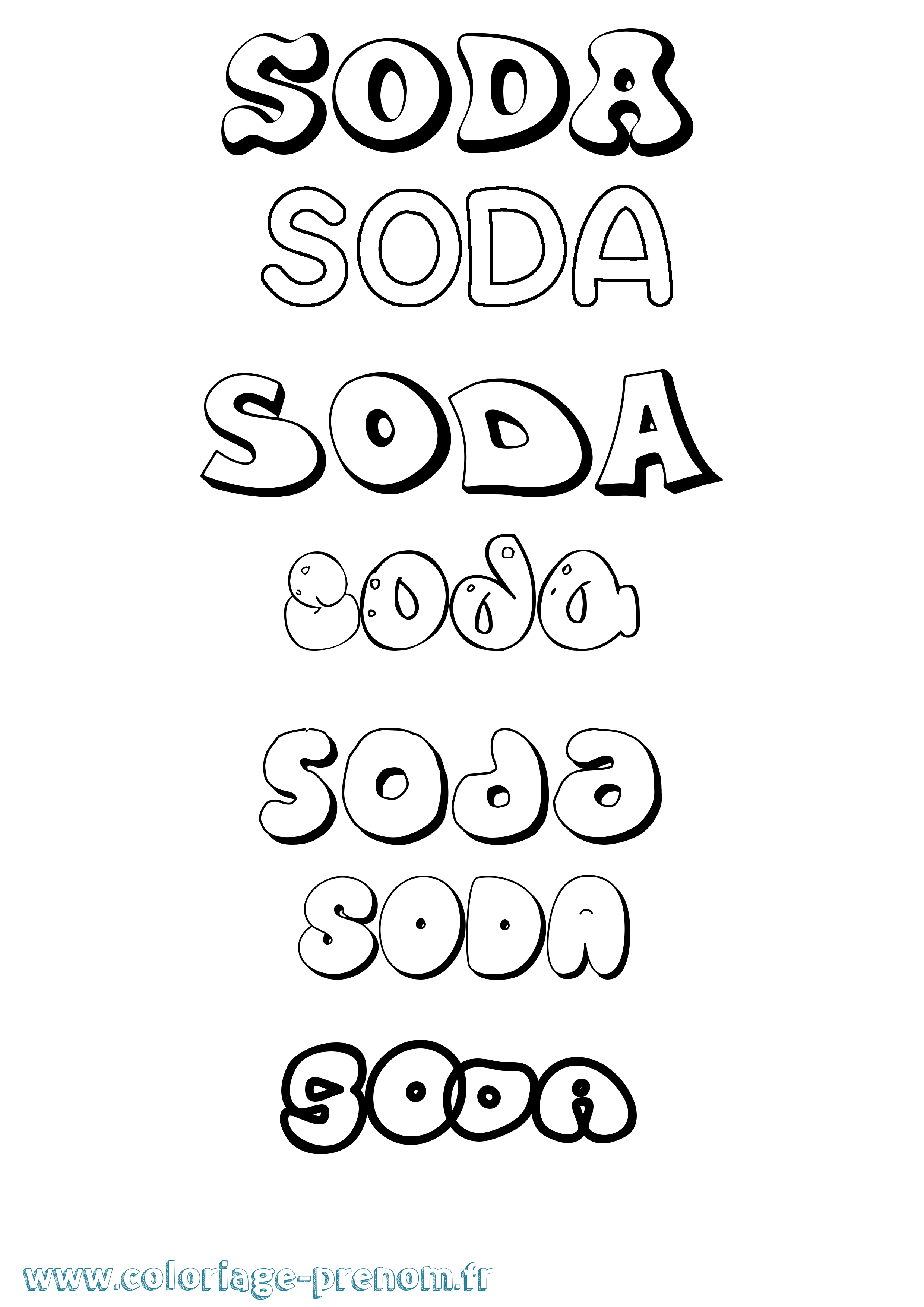 Coloriage Soda Bubble Coloriage prénom Soda Bubble