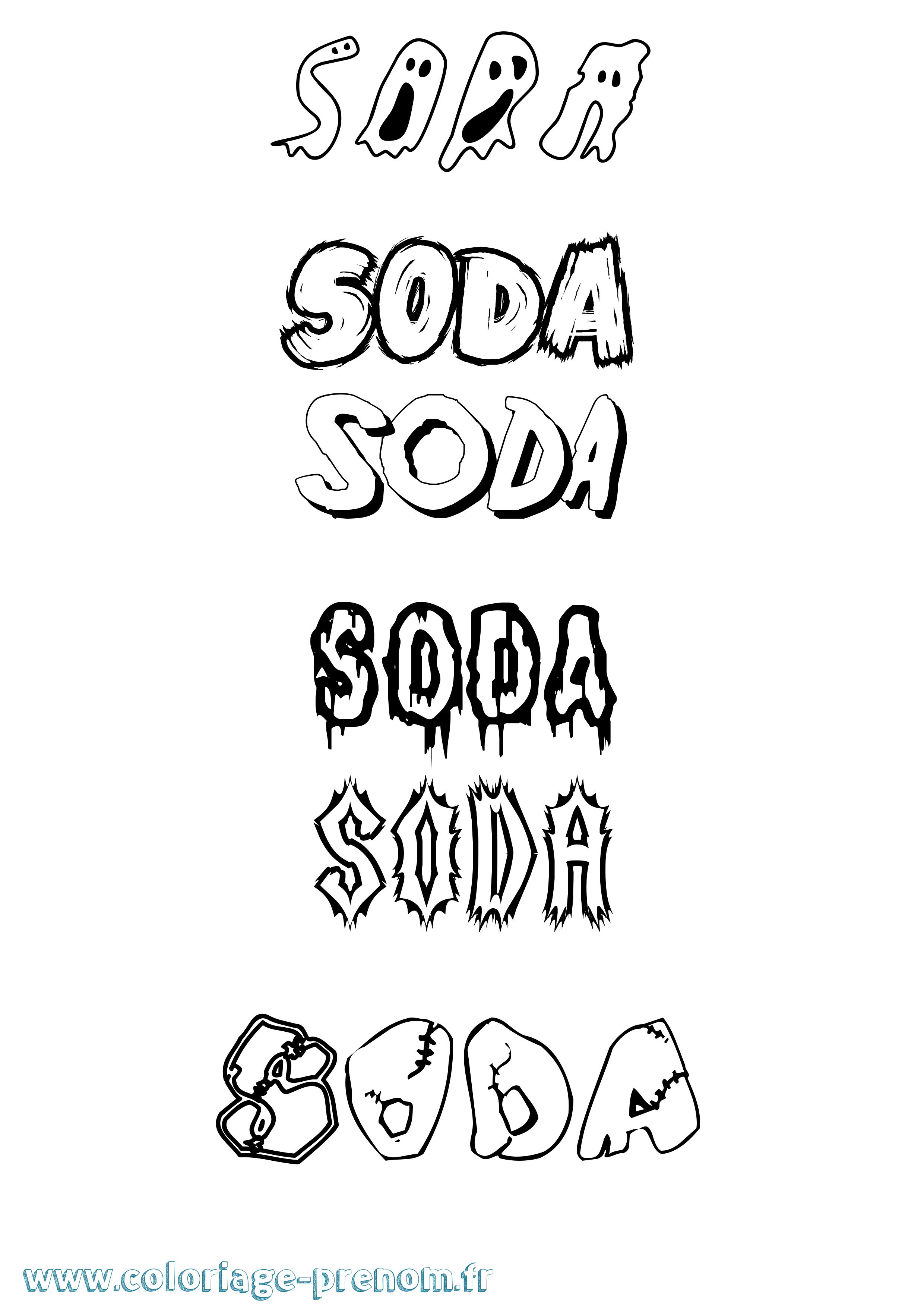 Coloriage Soda Frisson Coloriage prénom Soda Frisson