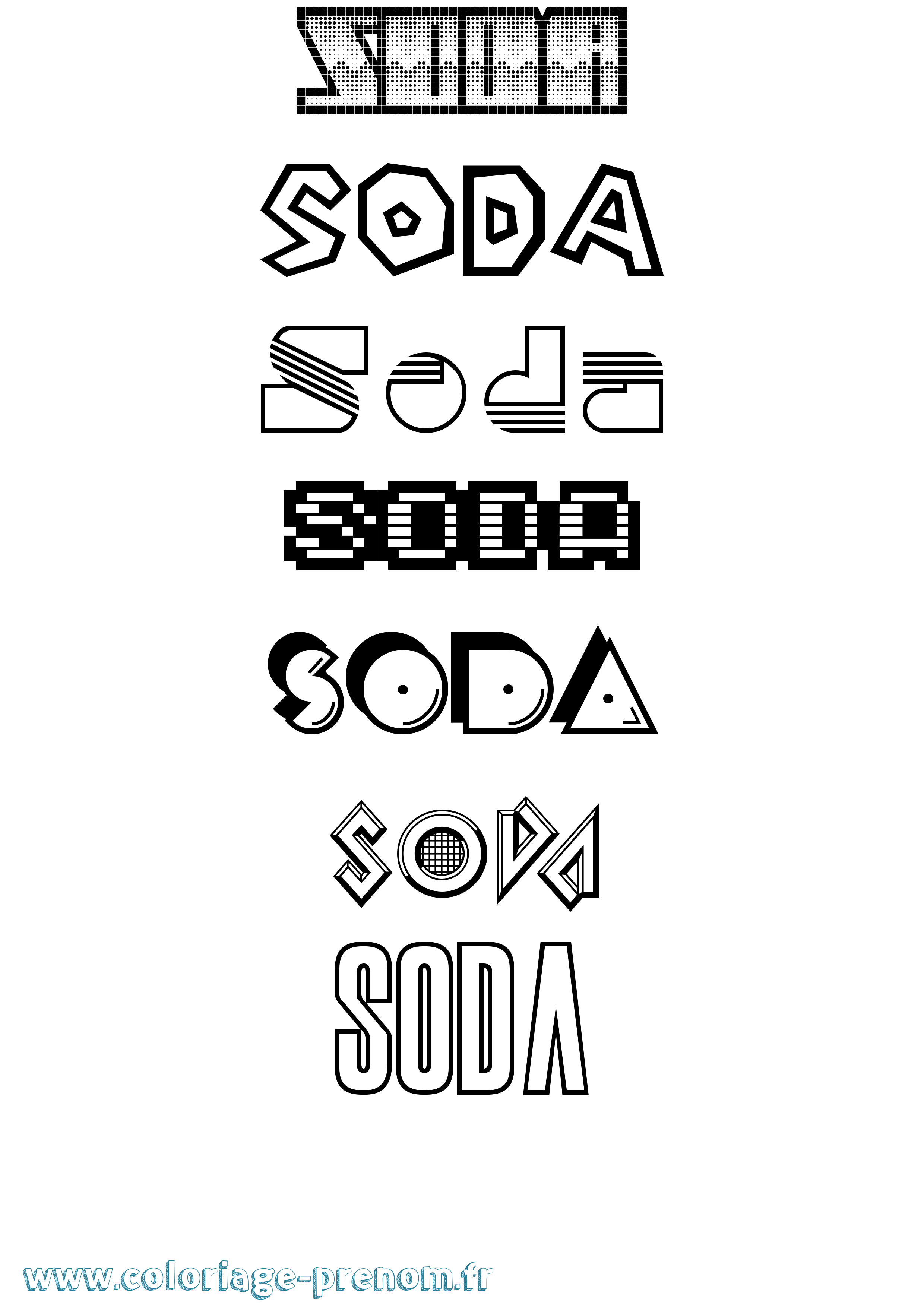 Coloriage Soda Jeux Vidéos Coloriage prénom Soda Jeux Vidéos