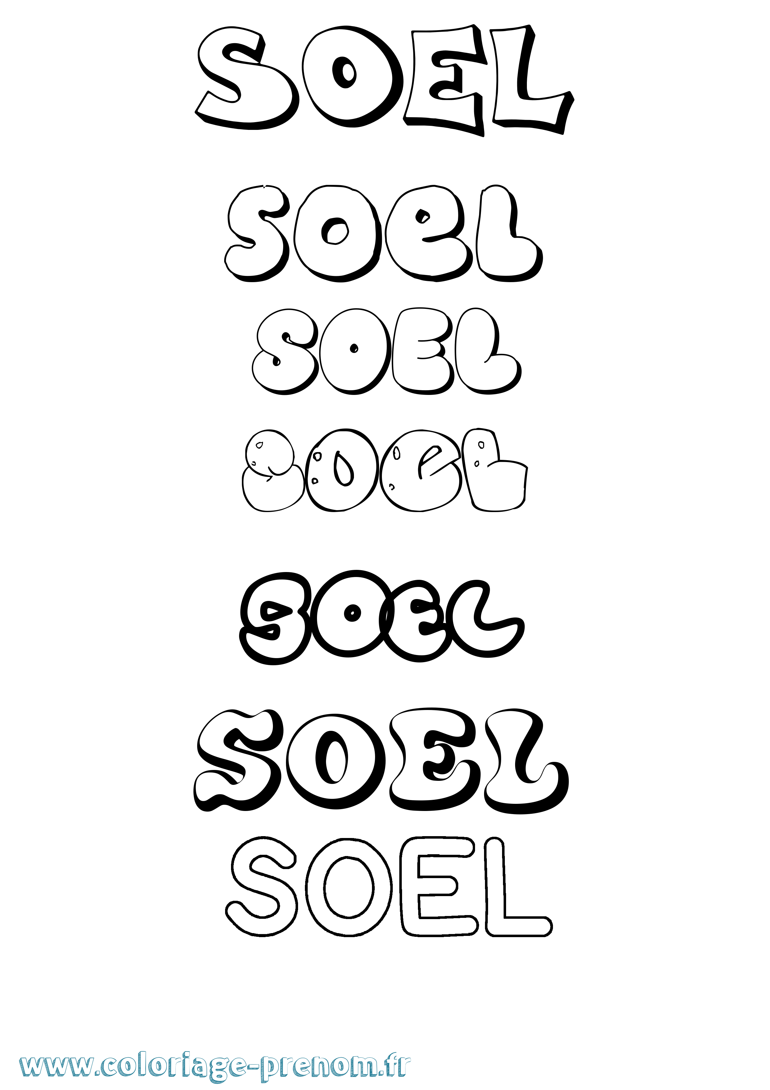 Coloriage Soel Bubble Coloriage prénom Soel Bubble
