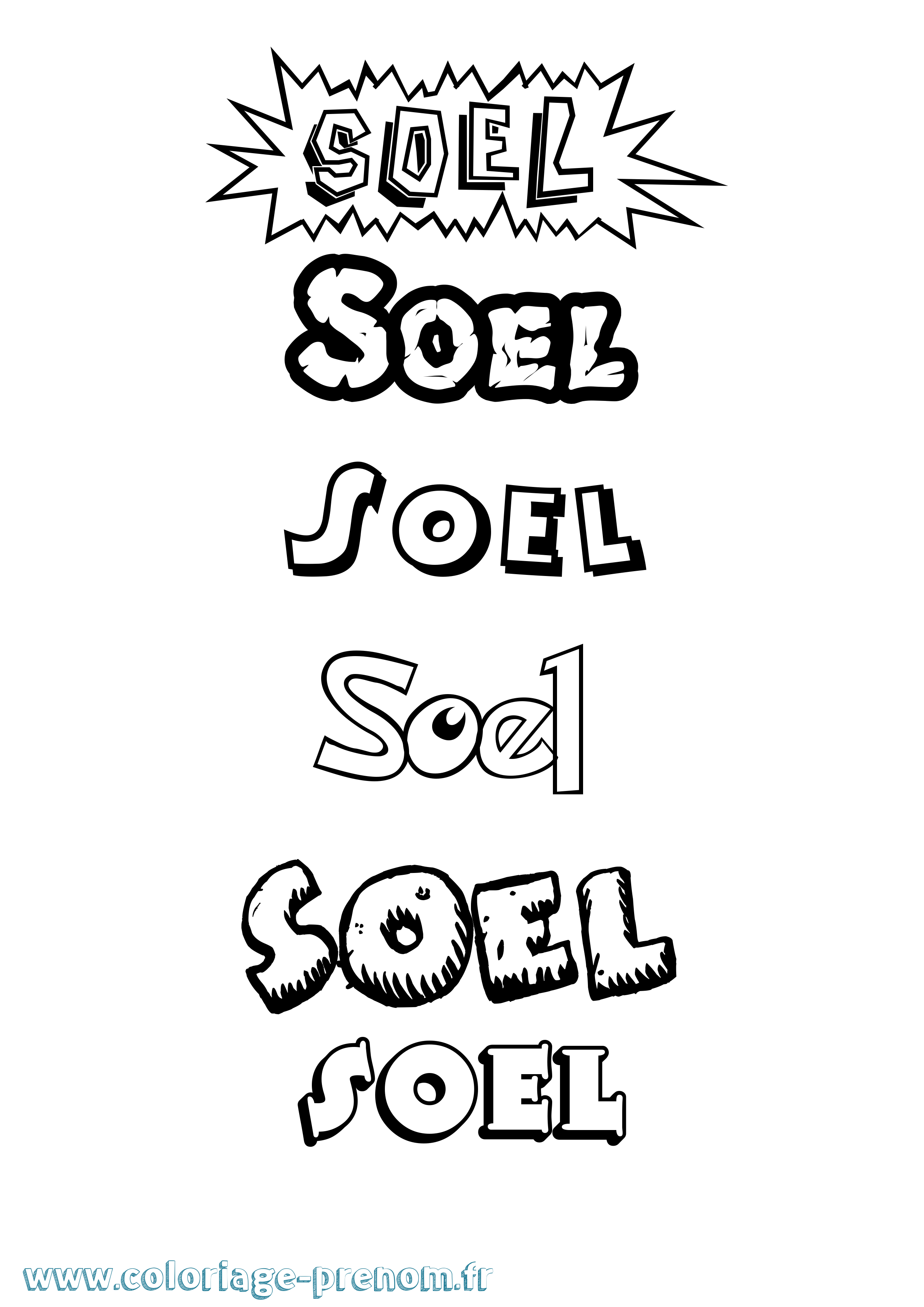 Coloriage Soel Dessin Animé Coloriage prénom Soel Dessin Animé