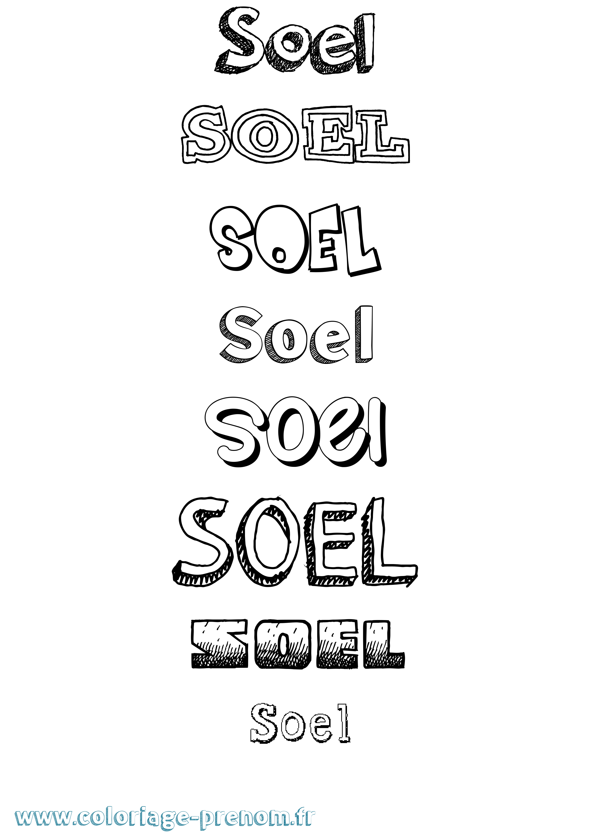 Coloriage Soel Dessiné Coloriage prénom Soel Dessiné