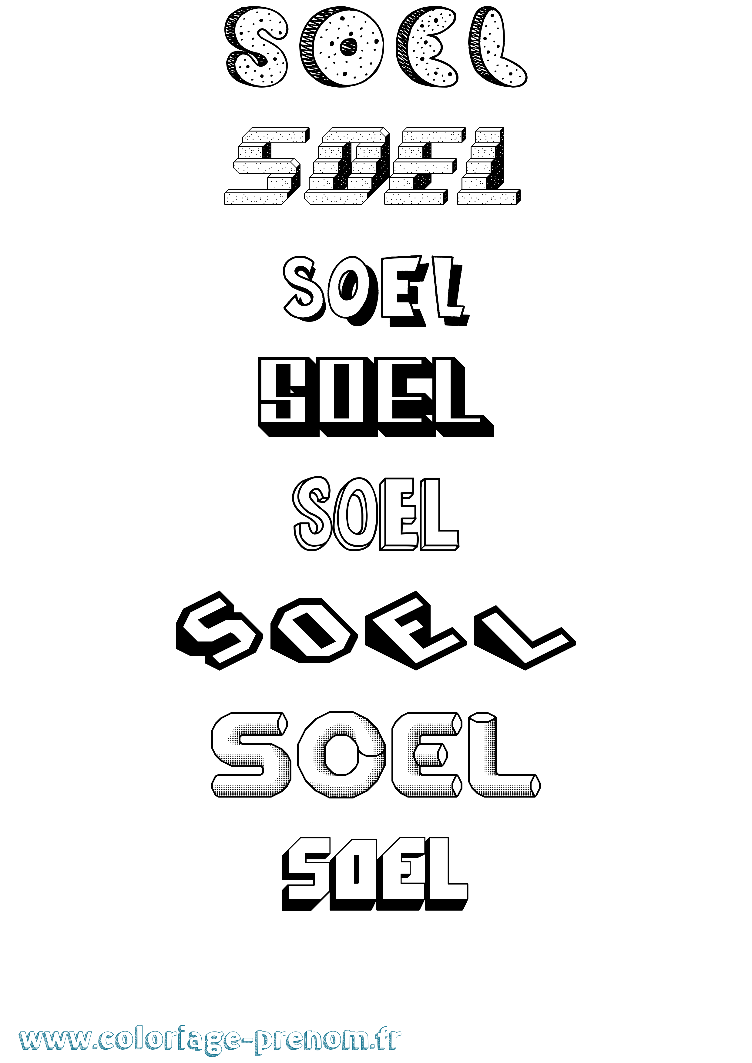 Coloriage Soel Effet 3D Coloriage prénom Soel Effet 3D