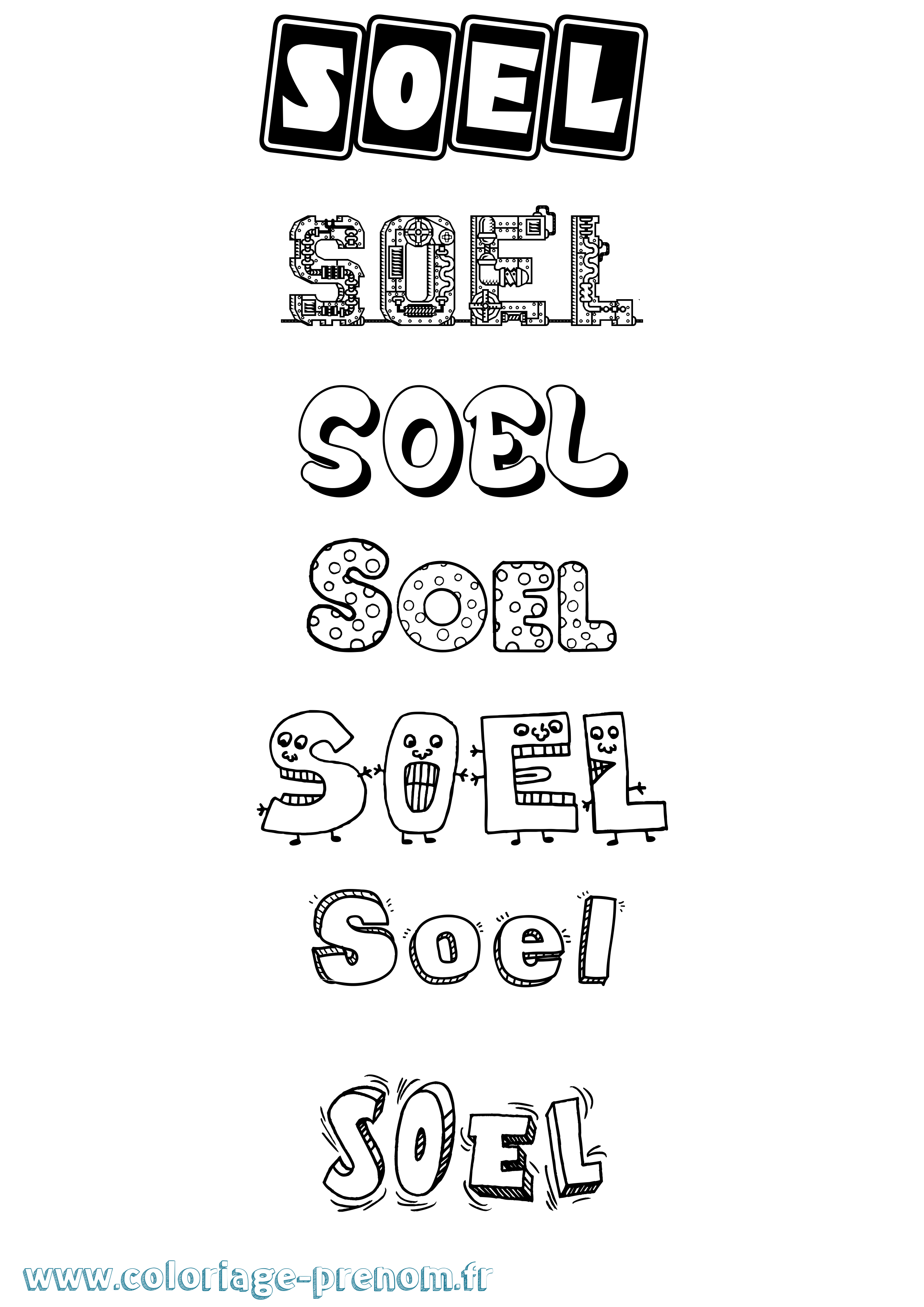 Coloriage Soel Fun Coloriage prénom Soel Fun