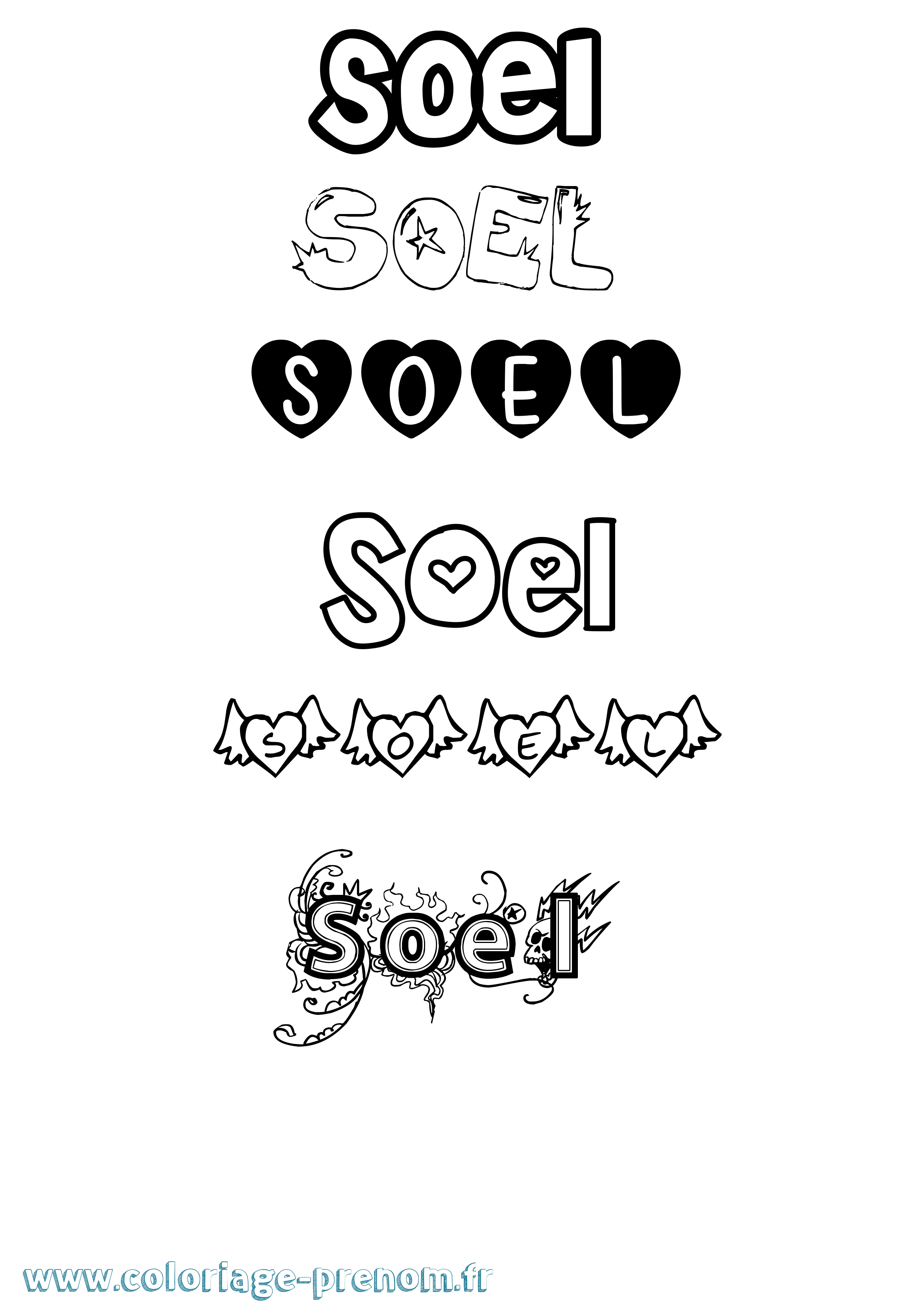 Coloriage Soel Girly Coloriage prénom Soel Girly