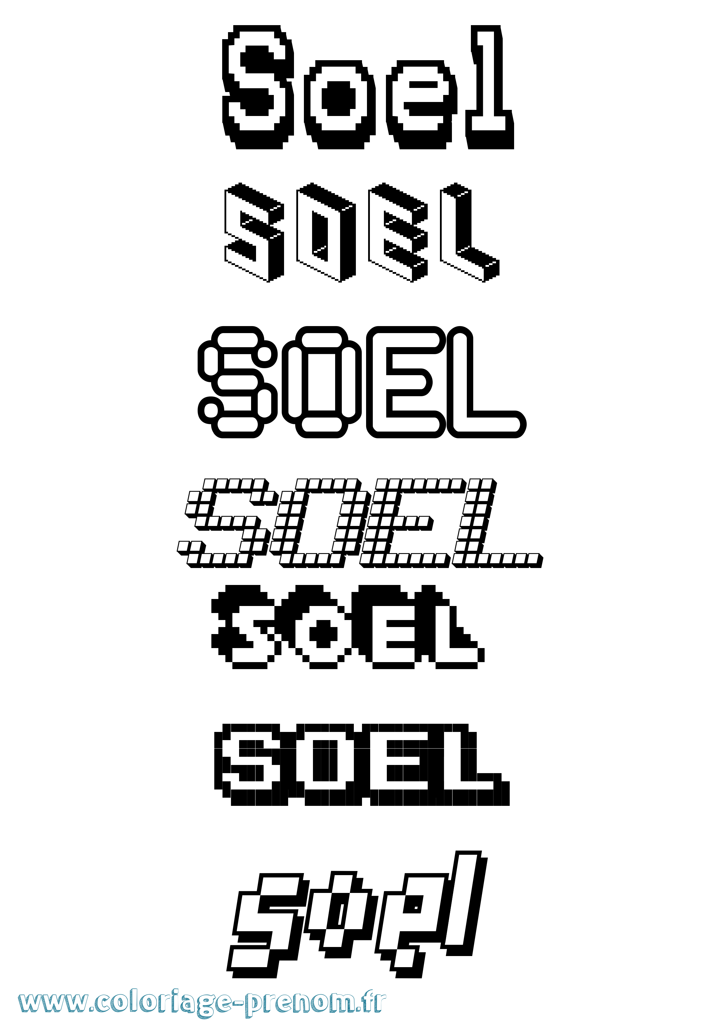 Coloriage Soel Pixel Coloriage prénom Soel Pixel