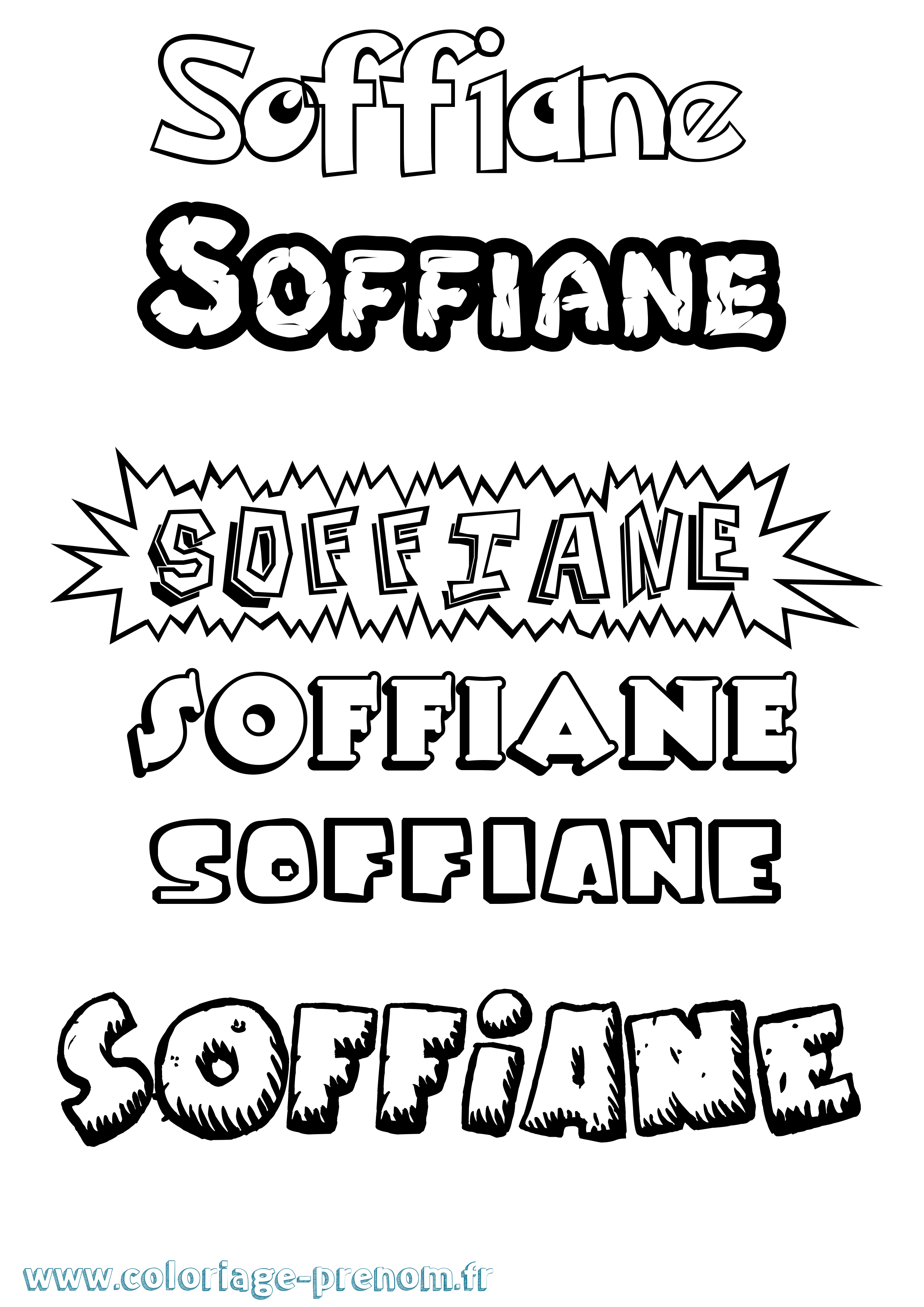 Coloriage Soffiane Dessin Animé Coloriage prénom Soffiane Dessin Animé