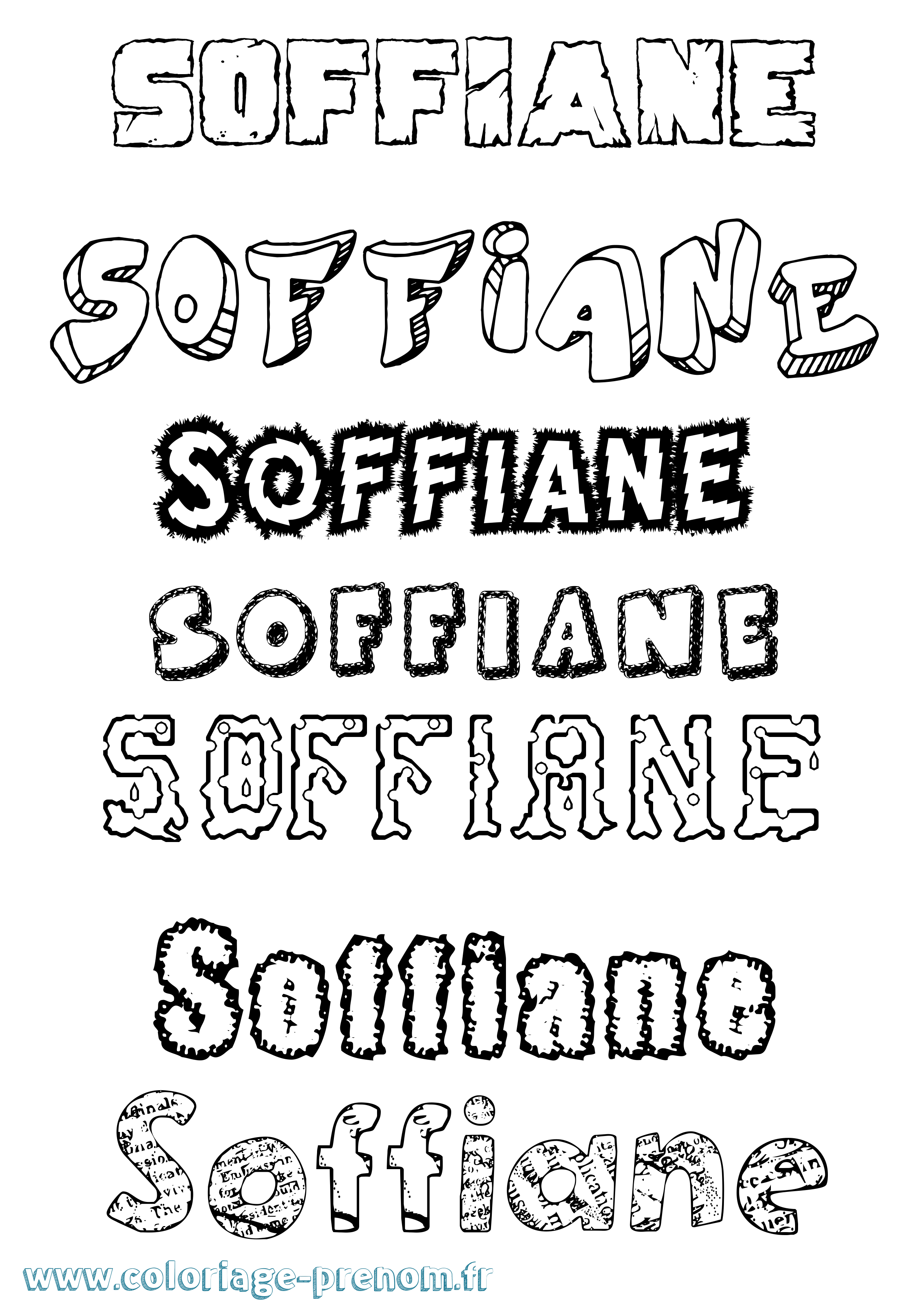 Coloriage Soffiane Destructuré Coloriage prénom Soffiane Destructuré