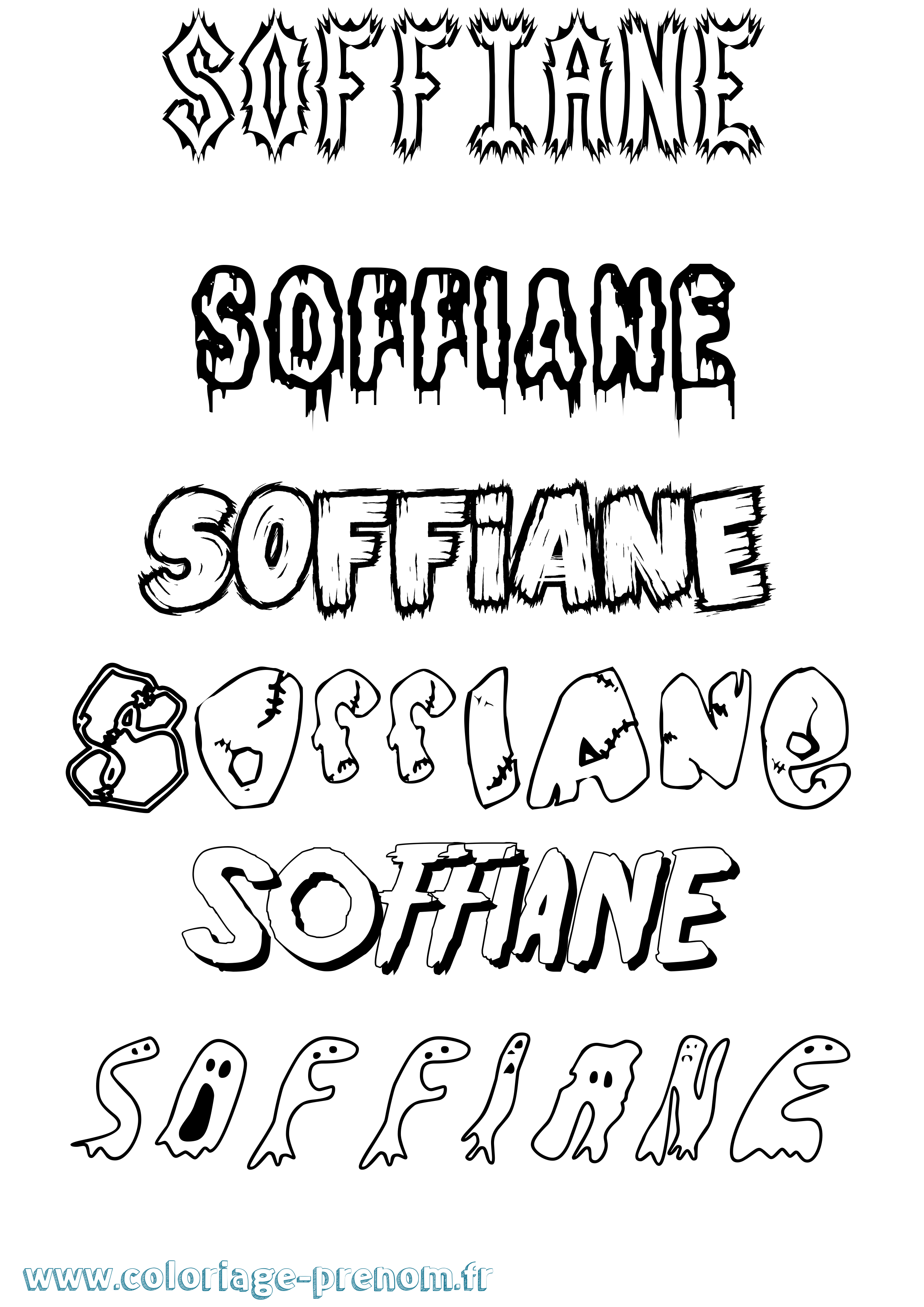 Coloriage Soffiane Frisson Coloriage prénom Soffiane Frisson