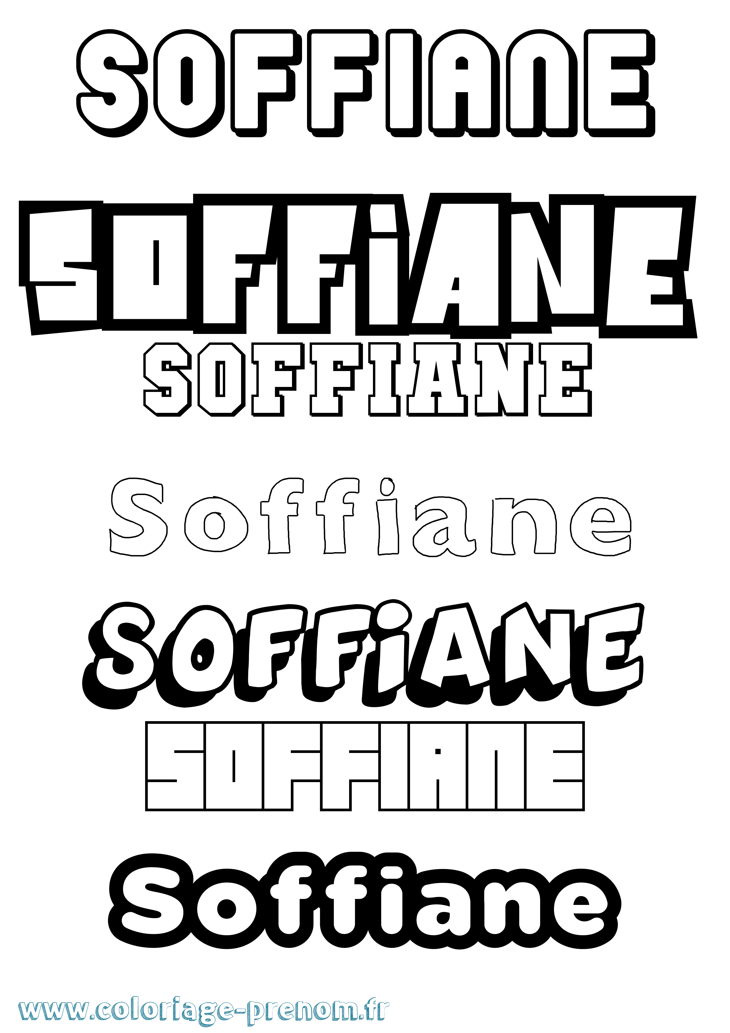 Coloriage Soffiane Simple Coloriage prénom Soffiane Simple