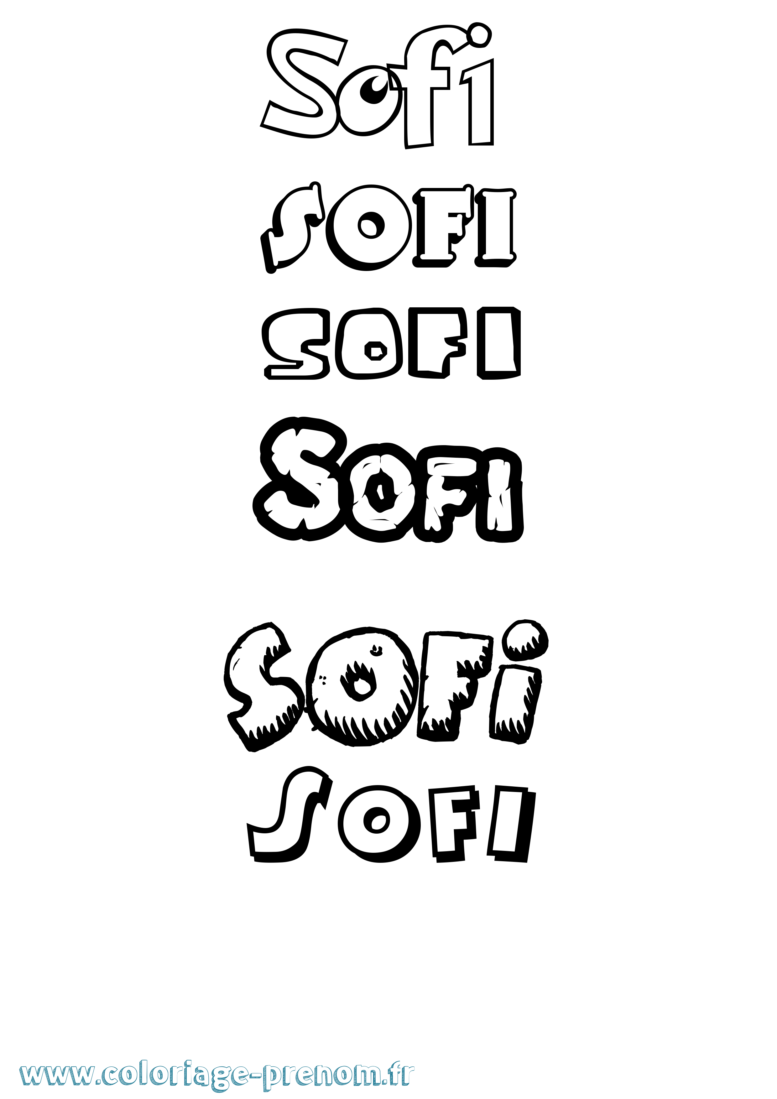 Coloriage Sofi Dessin Animé Coloriage prénom Sofi Dessin Animé