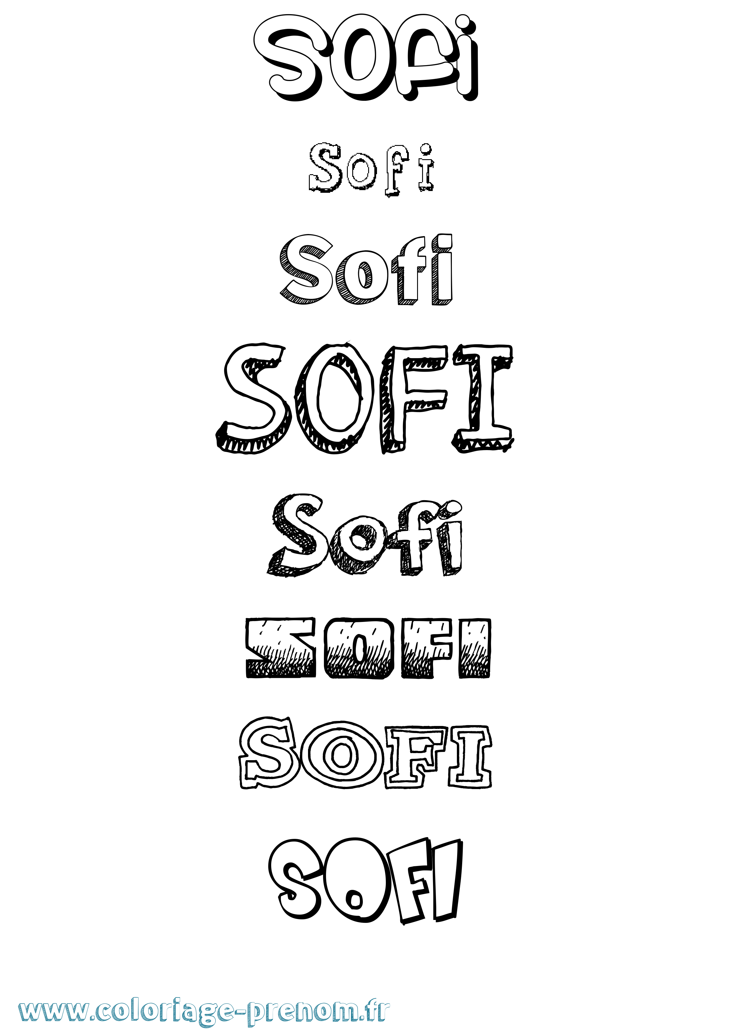 Coloriage Sofi Dessiné Coloriage prénom Sofi Dessiné