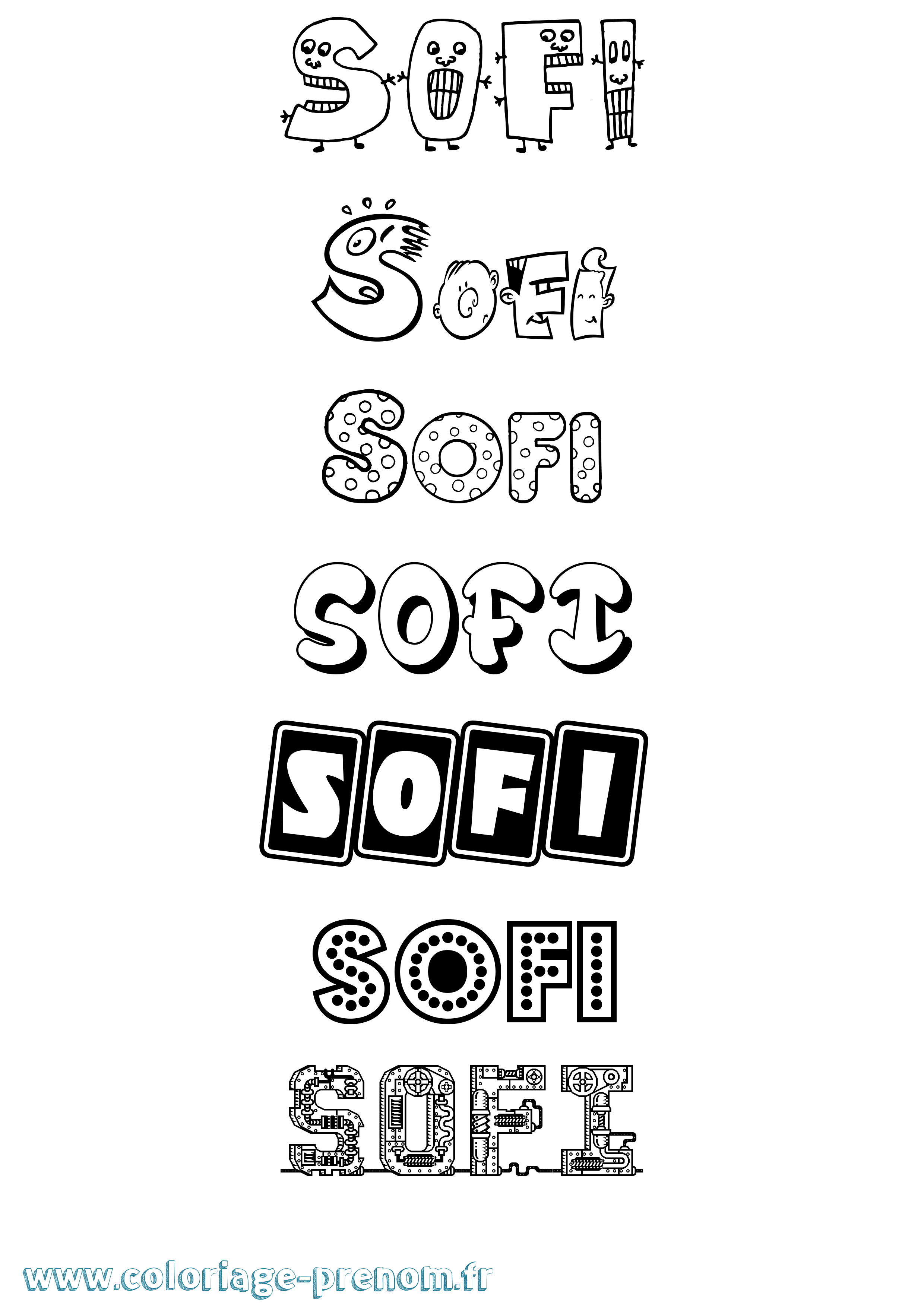 Coloriage Sofi Fun Coloriage prénom Sofi Fun