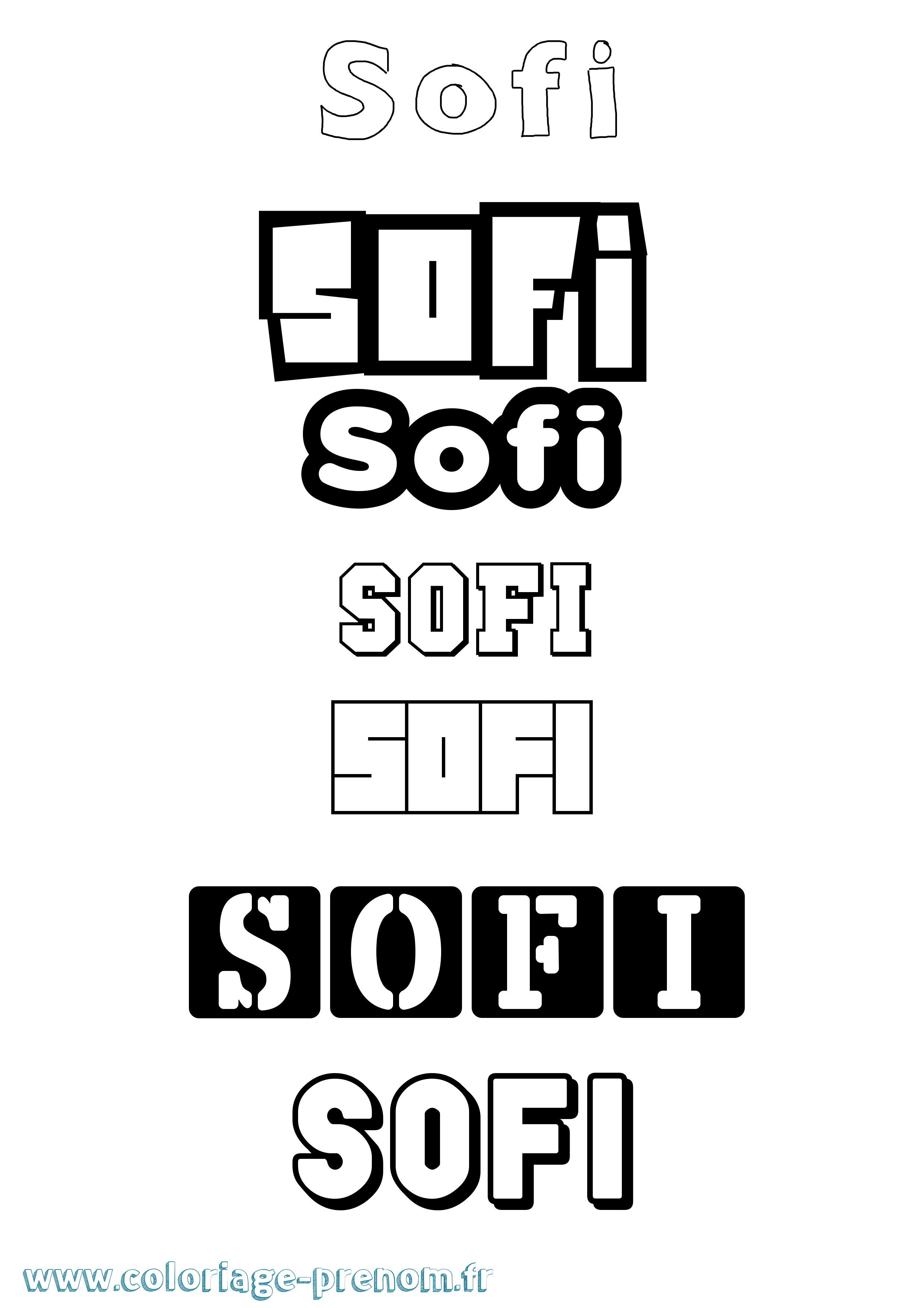 Coloriage Sofi Simple Coloriage prénom Sofi Simple