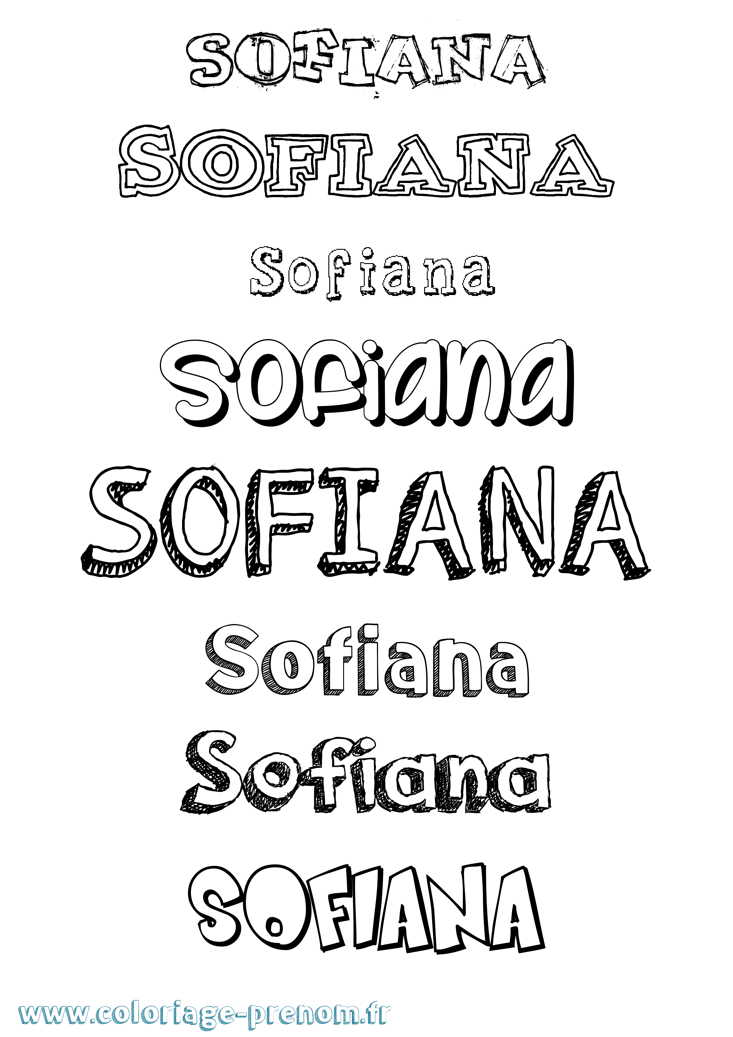 Coloriage Sofiana Dessiné Coloriage prénom Sofiana Dessiné