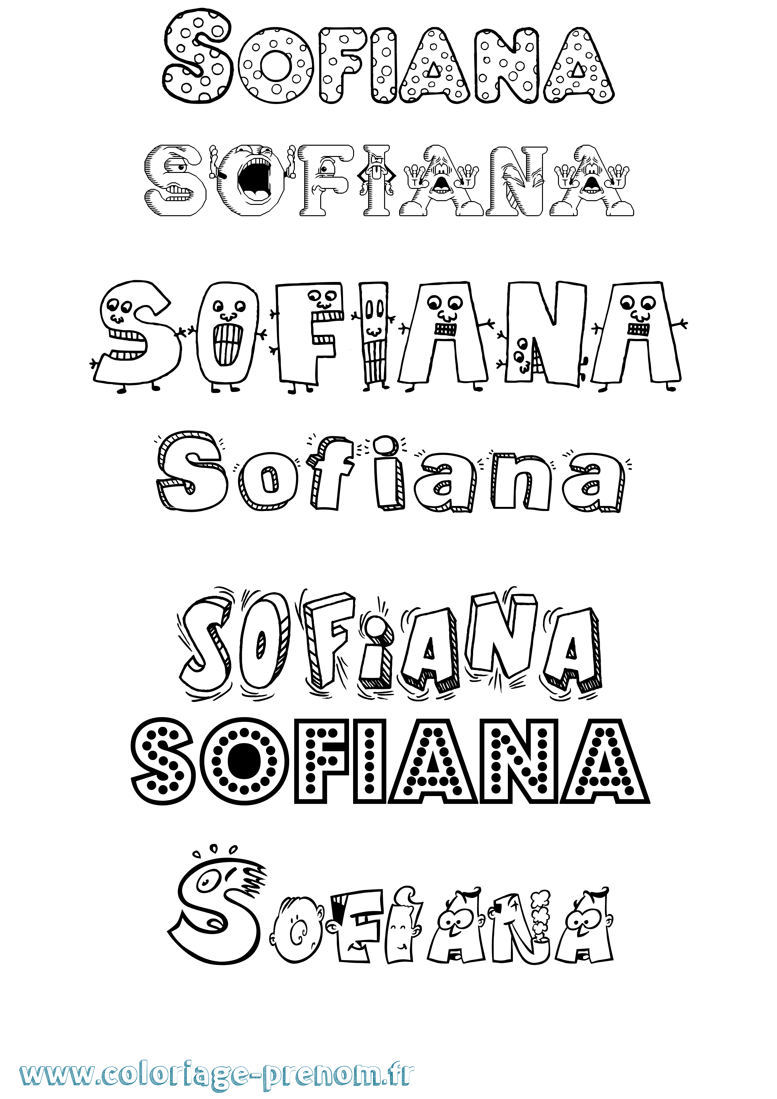 Coloriage Sofiana Fun Coloriage prénom Sofiana Fun