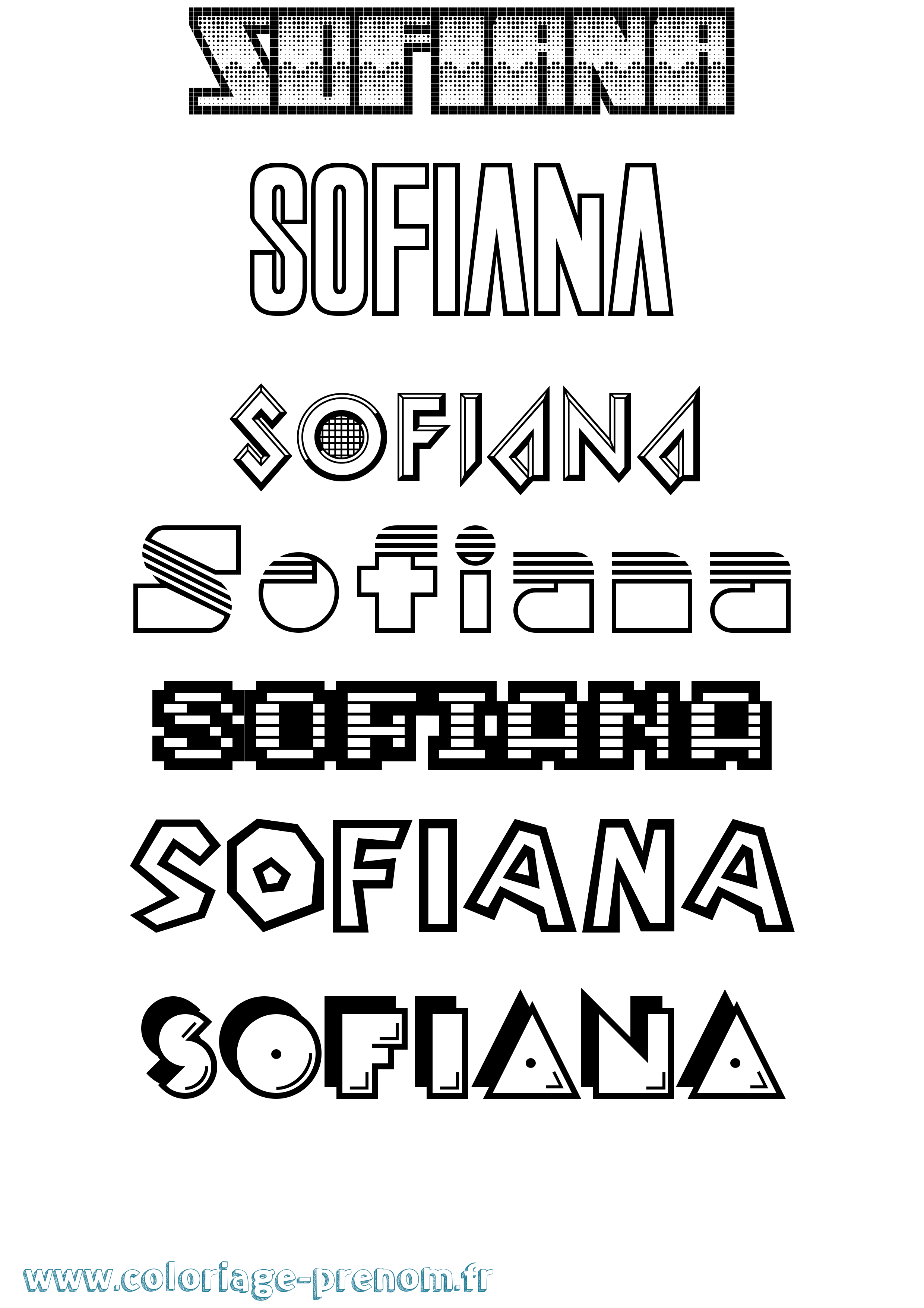 Coloriage Sofiana Jeux Vidéos Coloriage prénom Sofiana Jeux Vidéos