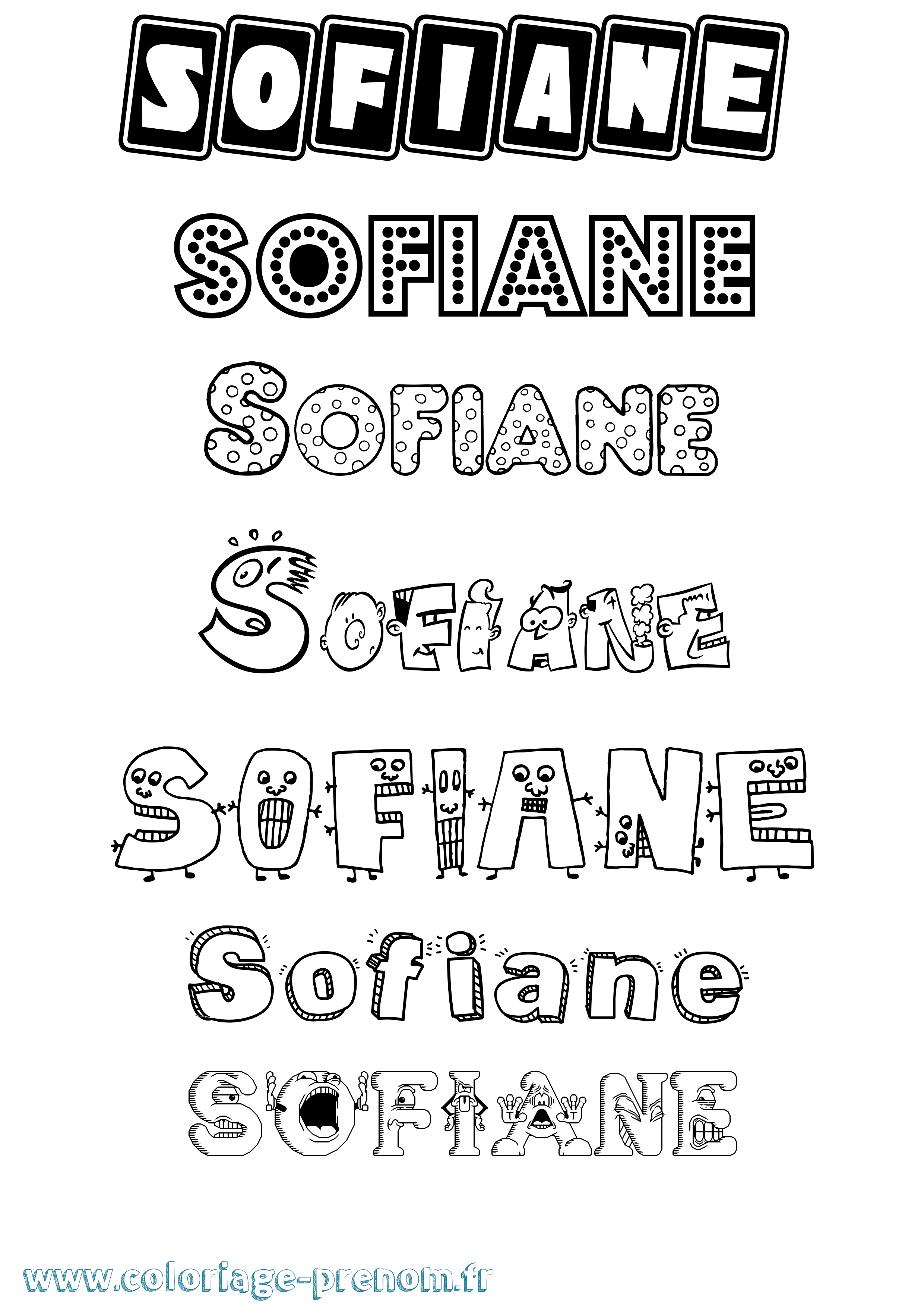 Coloriage Sofiane Fun Coloriage prénom Sofiane Fun