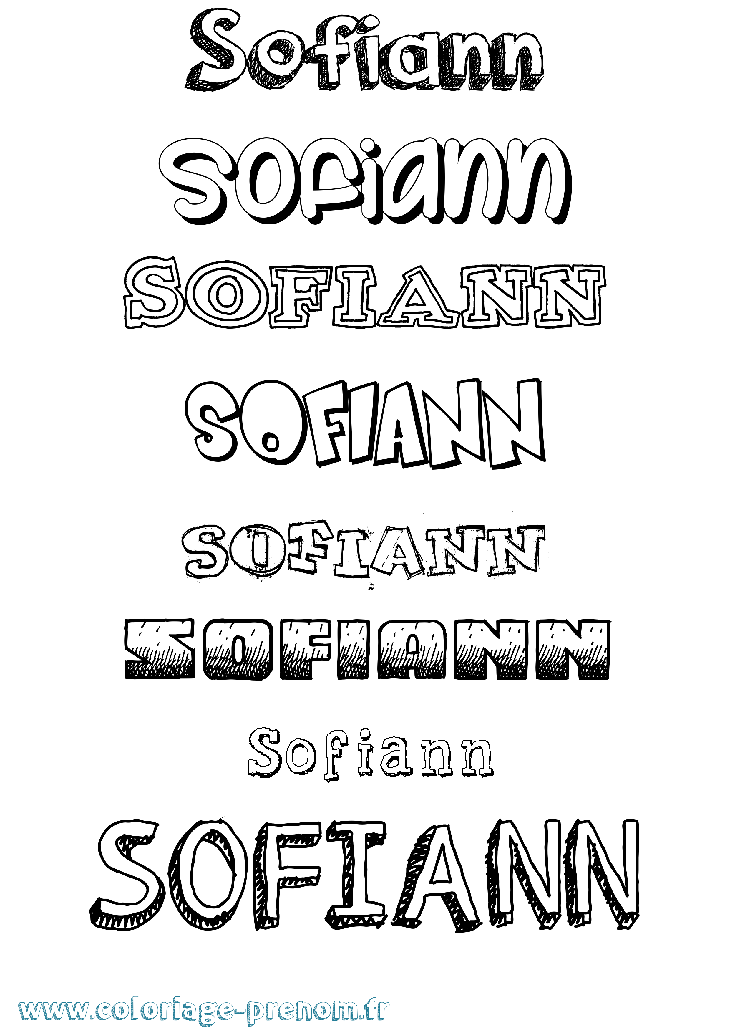 Coloriage Sofiann Dessiné Coloriage prénom Sofiann Dessiné